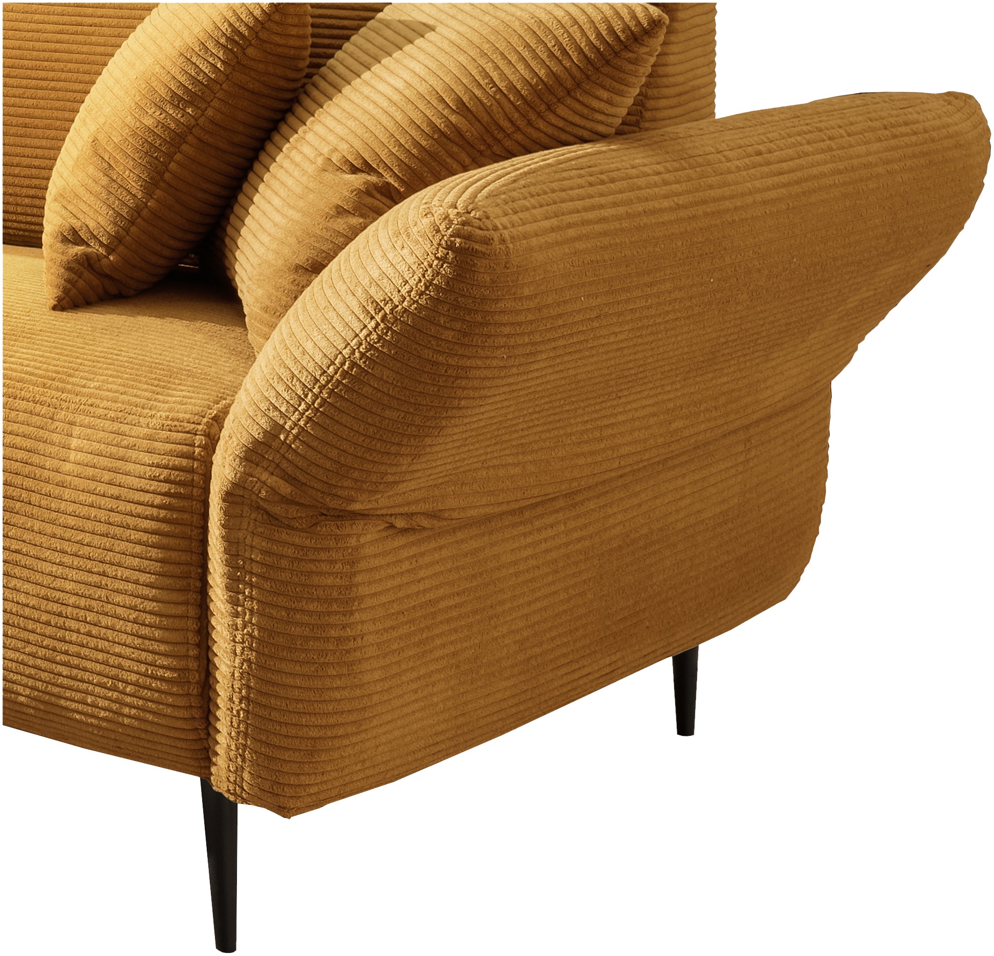 Home affaire Ecksofa »Lazio modern und bequem, schmale Armlehnen, tolle Detailverarbeitung« zwei verschiedene Fussfarben wählbar