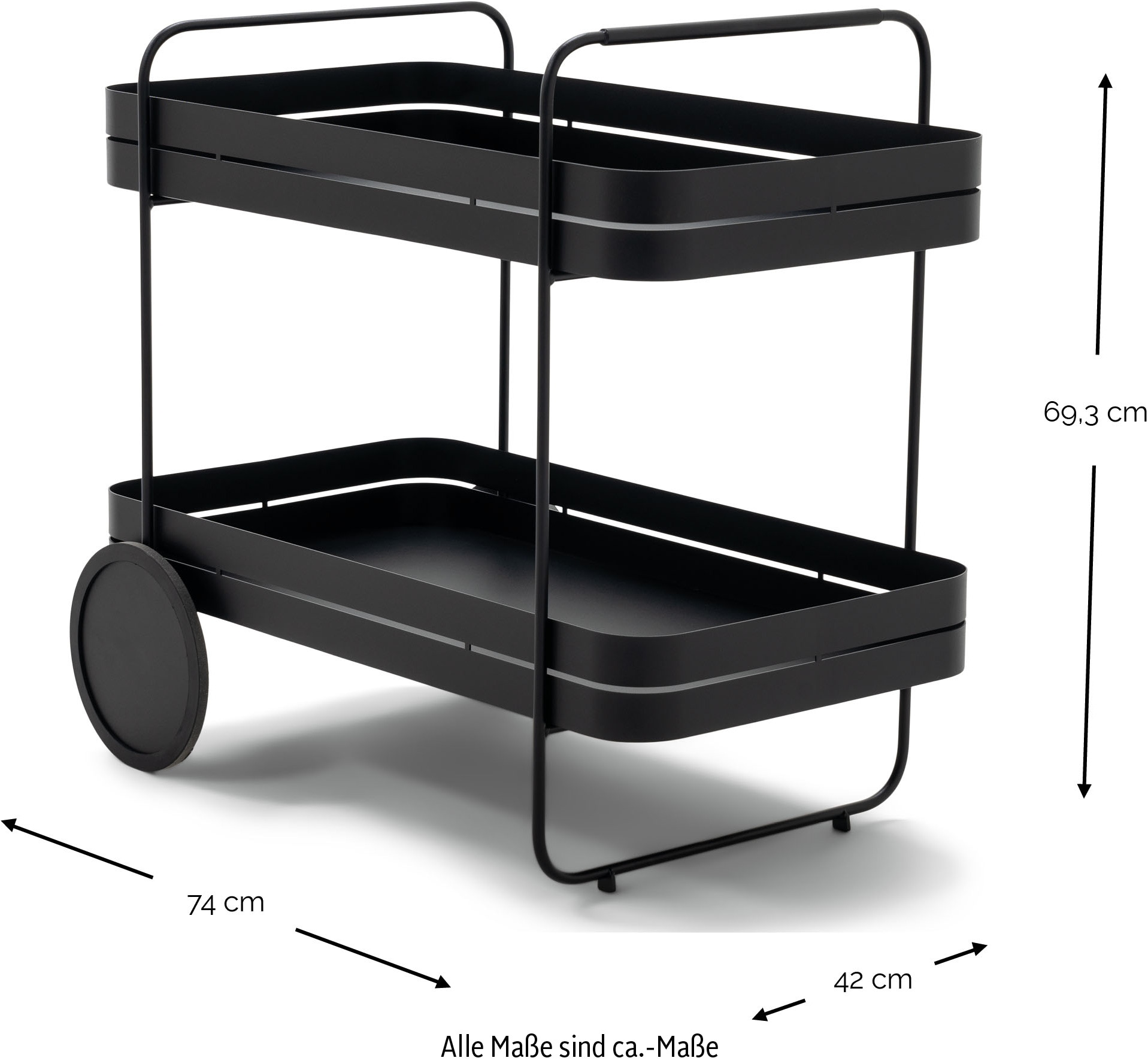 Spinder Design Chariot de service »GIN & TROLLY« 1 cuis tlg. chariot de service en acier avec roues en caoutchouc