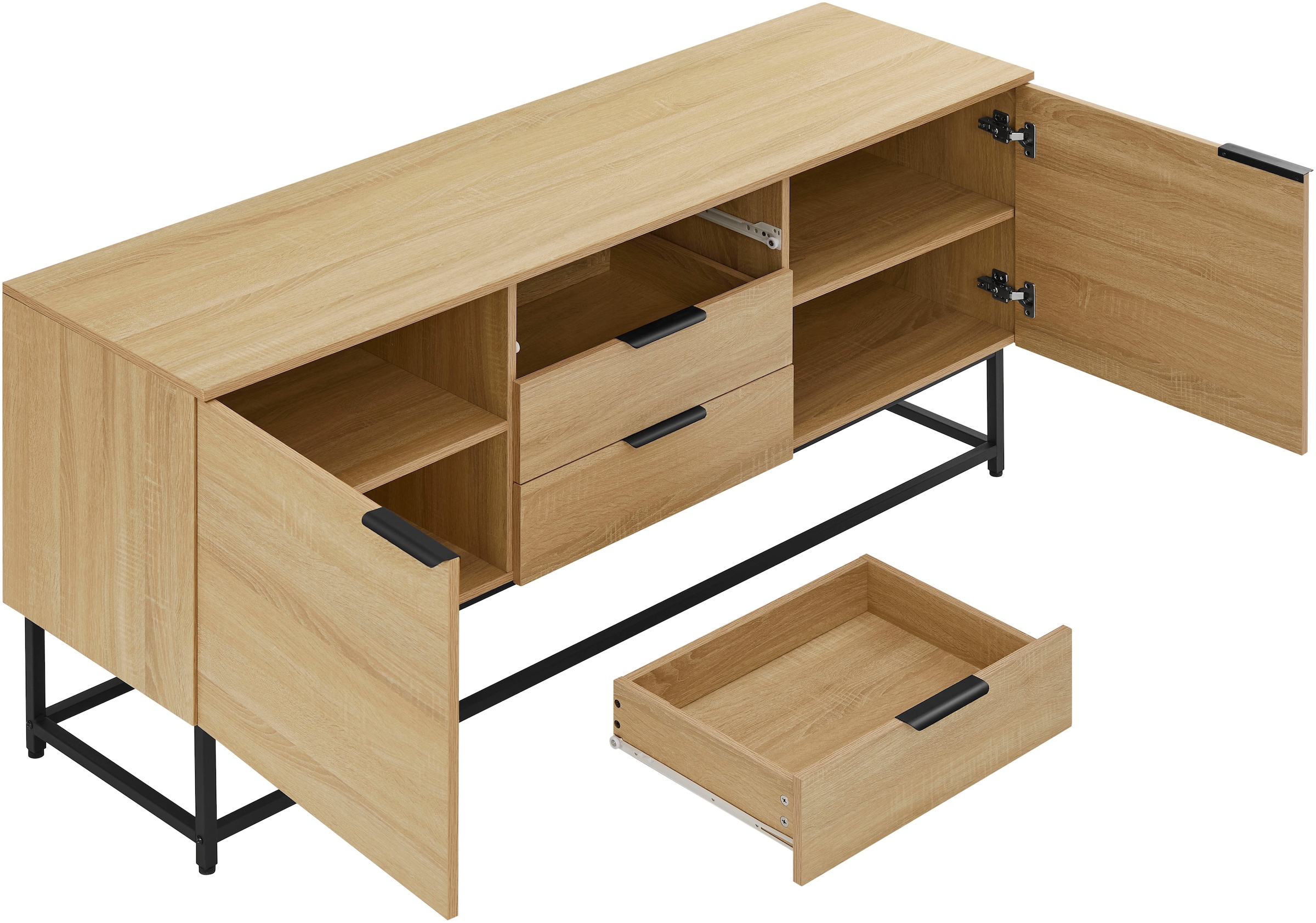 GOODproduct Sideboard »Tayler« pflegeleichte Melaminoberfläche, Metallgestell, Breite 160 cm