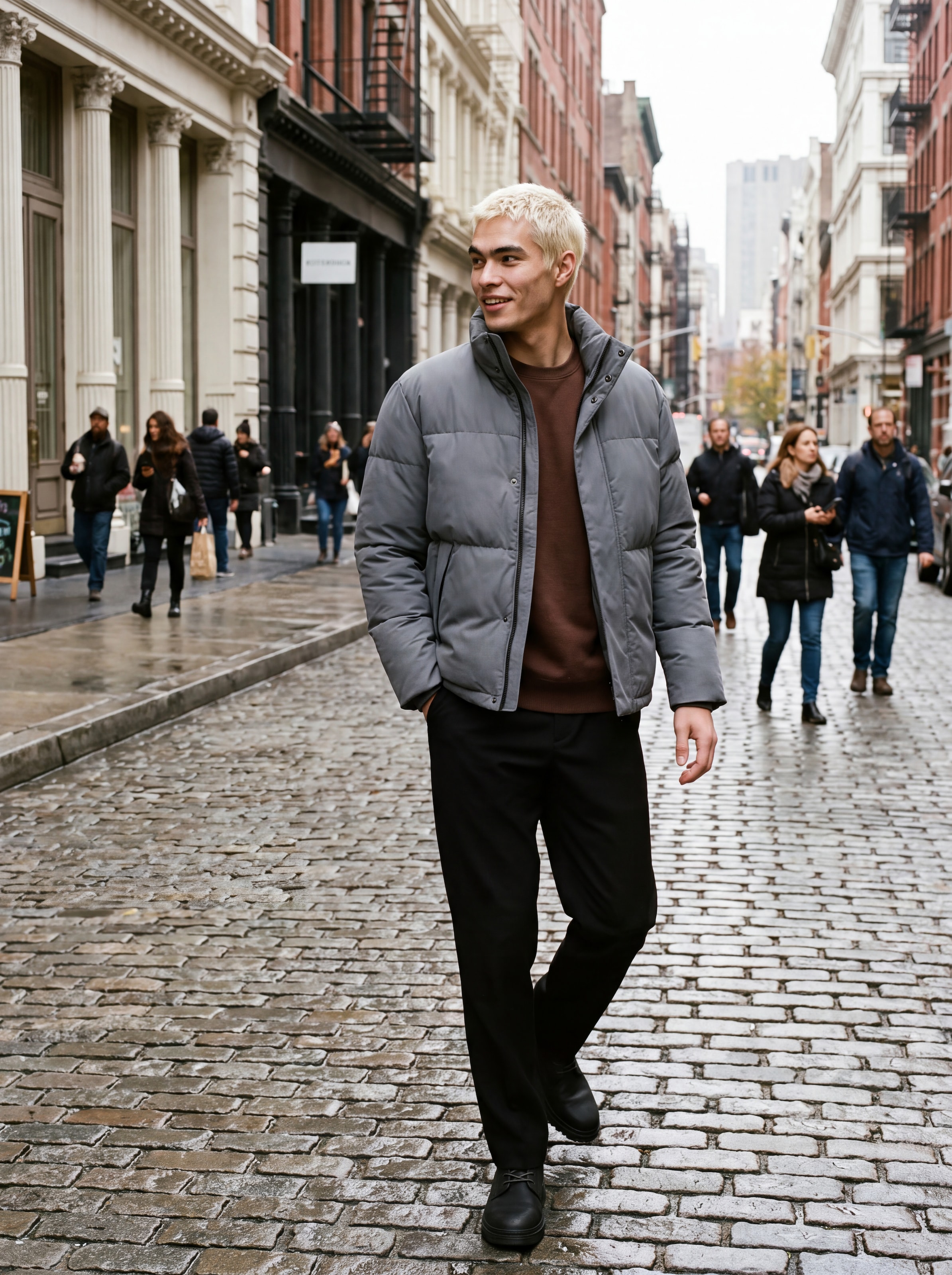 Jack & Jones Veste matelassée »JJESOHO PUFFER COLLAR AW26 SN« fibre synthétique, coupe régulière