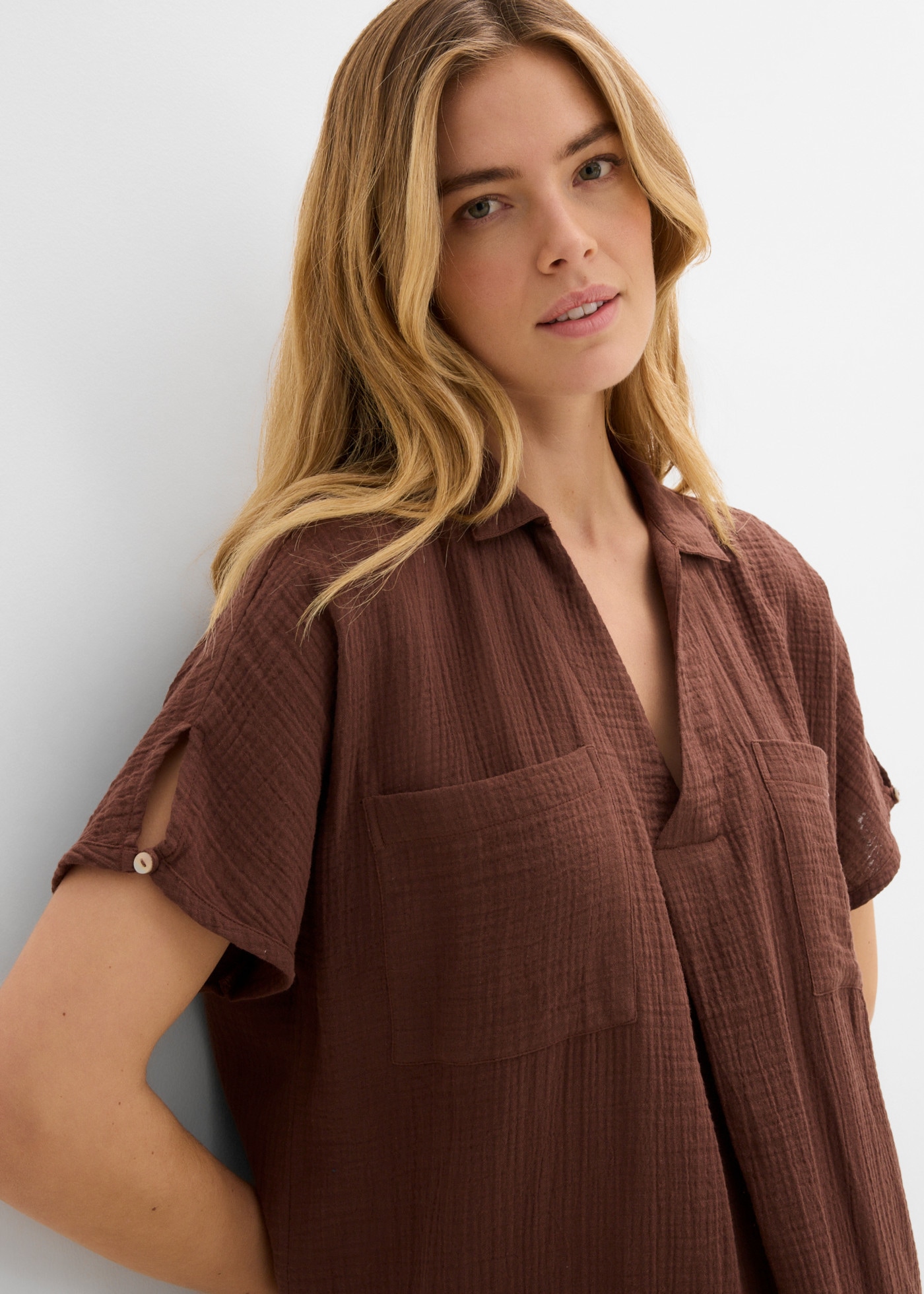 bonprix Robe tunique Oversize-Passform, Kaftan-Schnitt, Kimonoärmel, aus Baumwolle