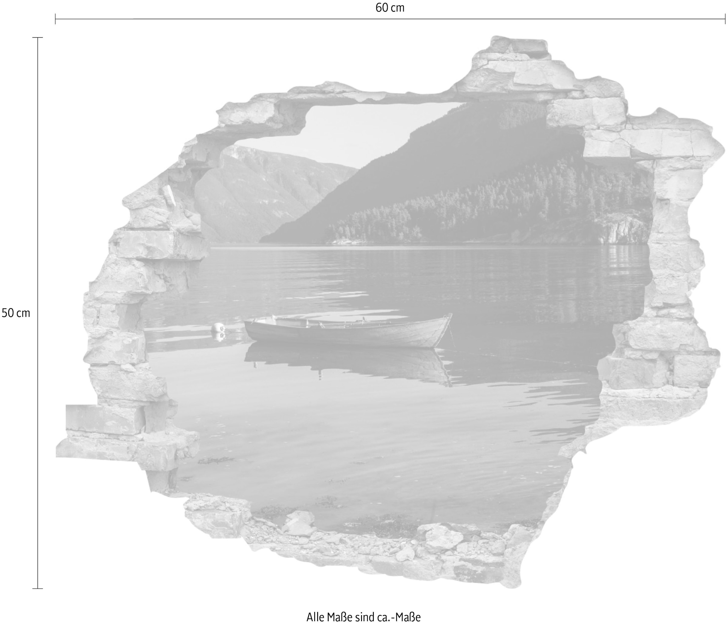 queence Wandtattoo »See« Wandsticker, Wandbild, selbstklebend, 3D, Wanddurchbruch