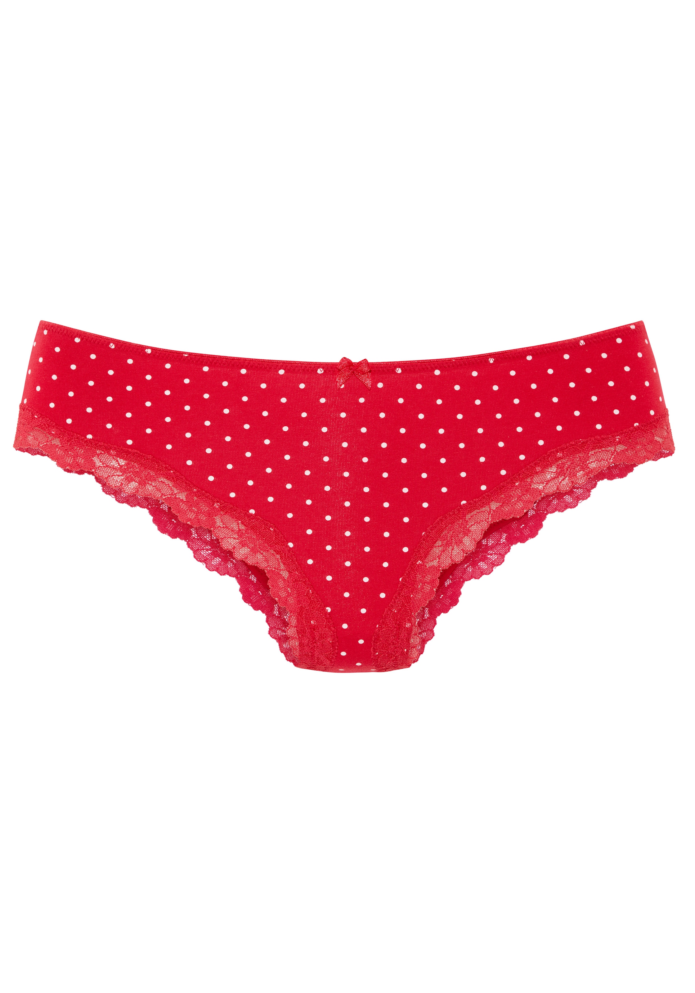 LASCANA Slip 3er-Pack,  aus elastischer Baumwolle mit zarter Spitze