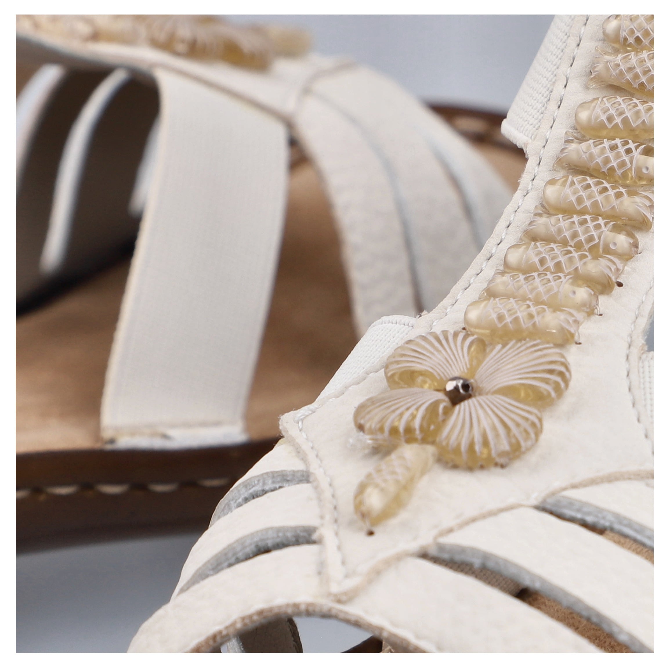 Rieker Sandale à lanières  chaussure d'été, sandale, talon compensé, avec belle décoration
