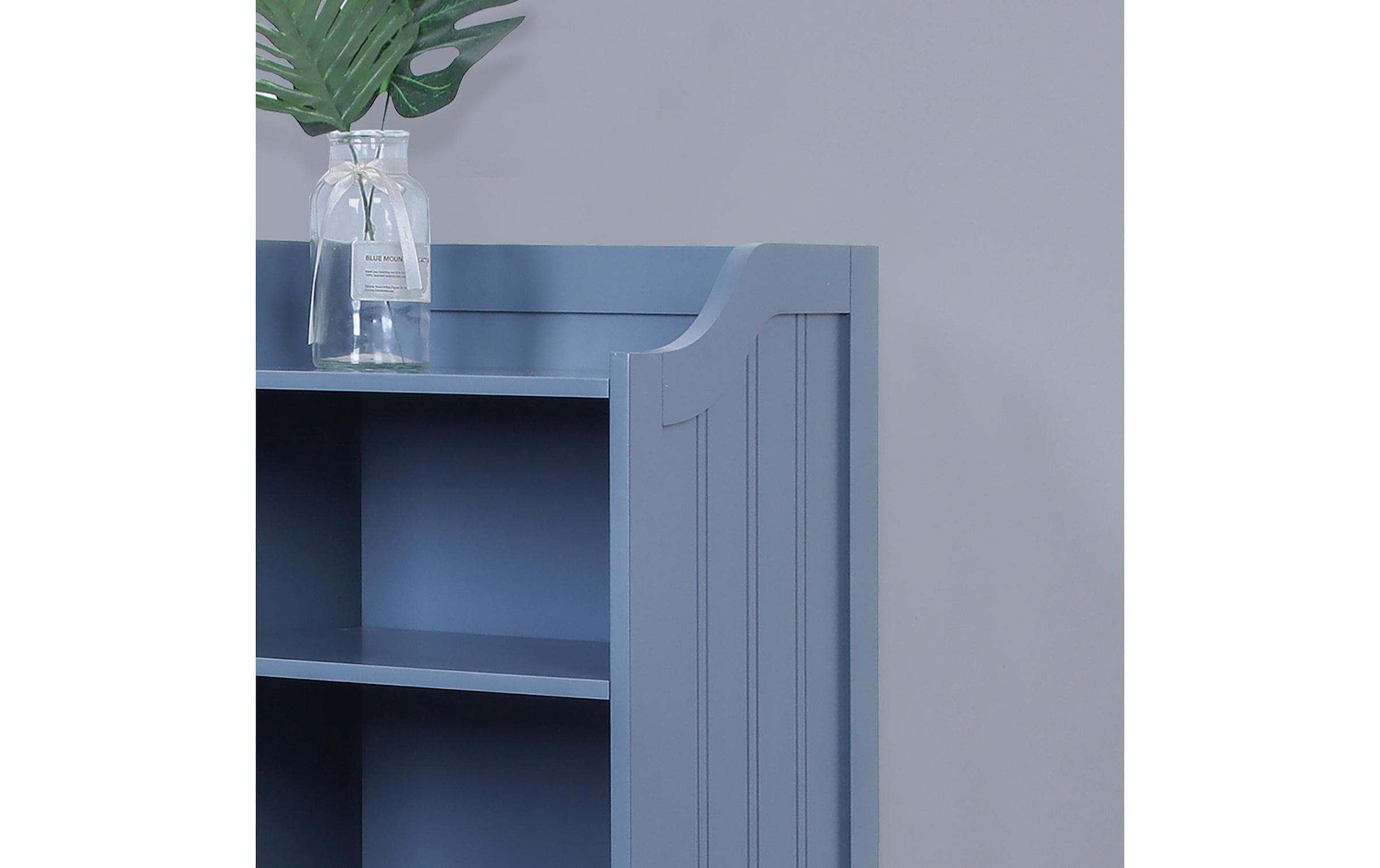 relaxdays Étagère de salle de bain »40.5 x 86 cm« Schmaler Badezimmerschrank mit Ablagen und Türfach