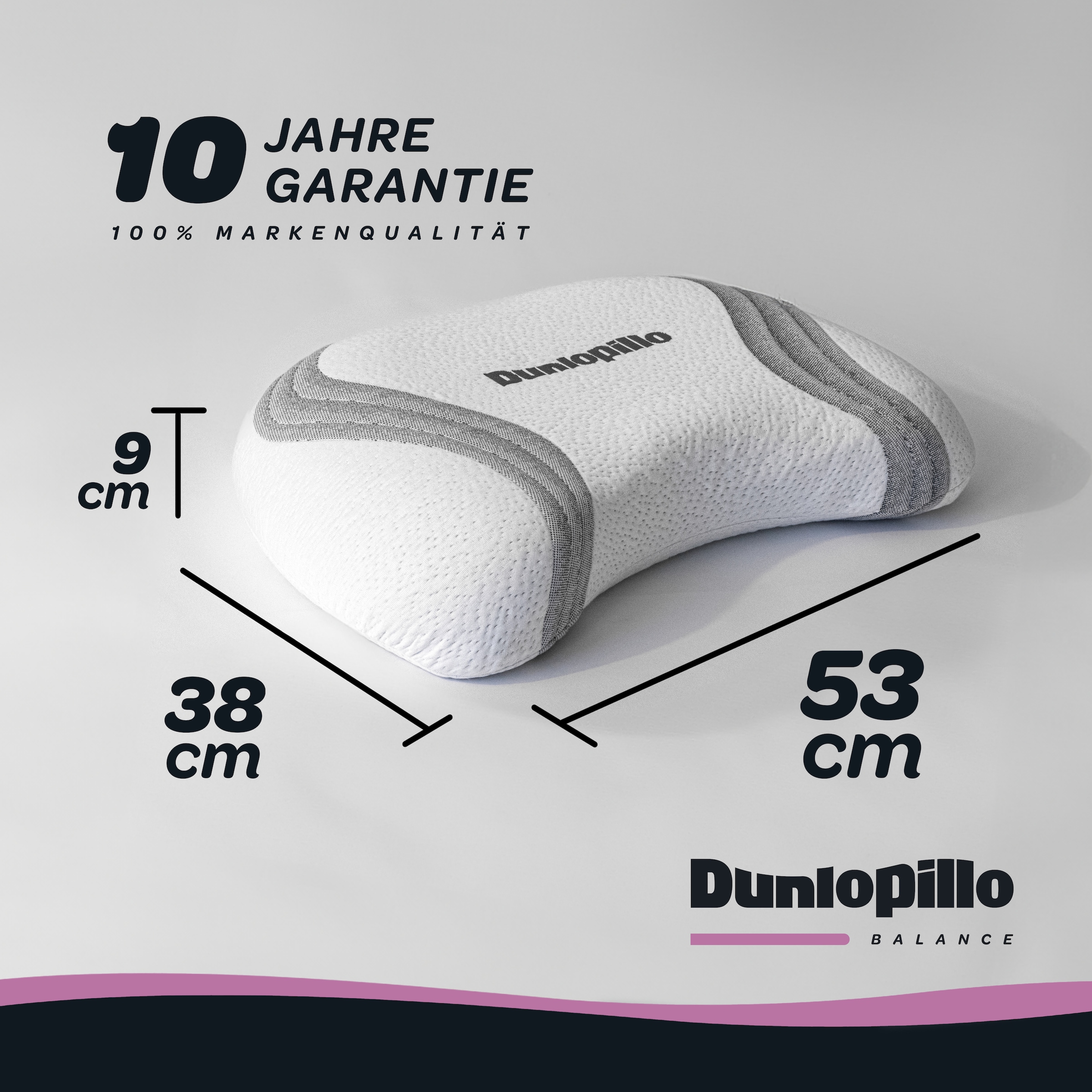 Dunlopillo Nackenstützkissen »Anti-Aging, NEUHEIT, Nackenstützkissen mit zwei Kernkomponenten« Füllung: Viskoschaum 1 Stk. tlg. in Grösse 38 x 53 x 9 cm, für variable Höhenanpassung 7 oder 9 cm