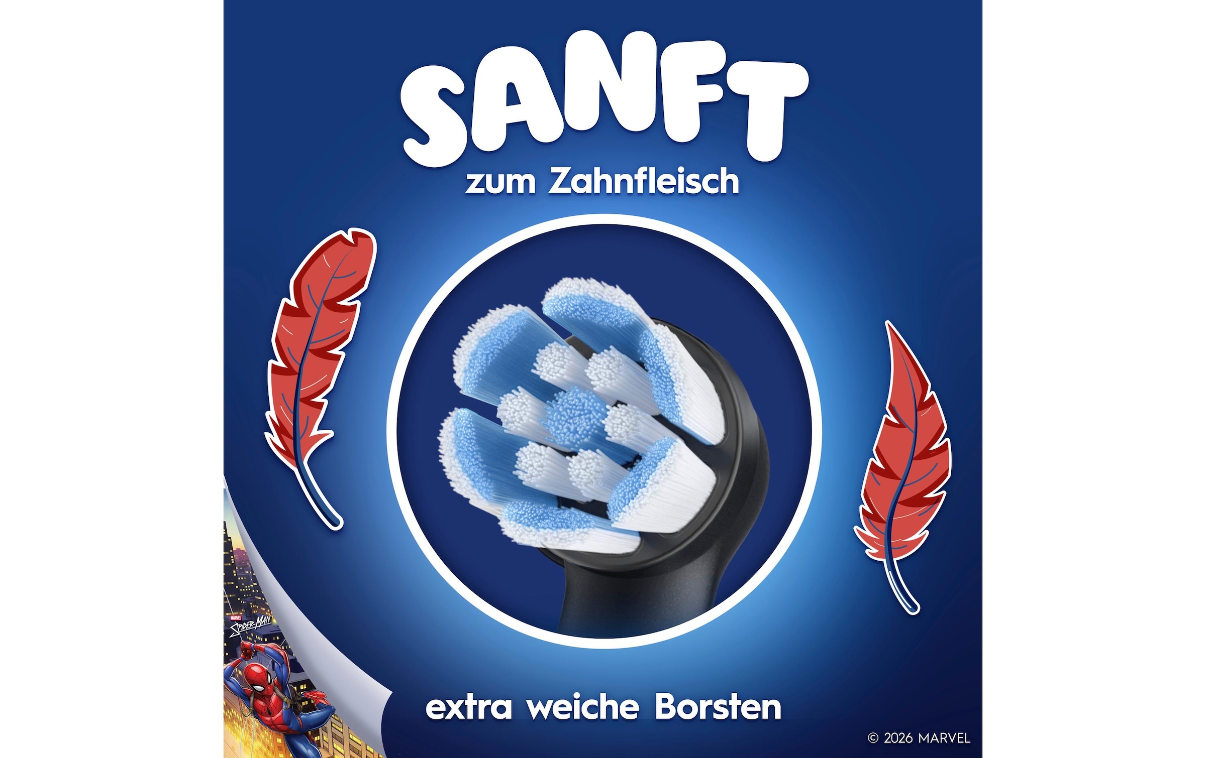 Oral-B Aufsteckbürsten »iO Kids 6+ Marvel Spiderman« Sanft zu wackeligen Zähnen & Zahnfleisch, ab 6 Jahren