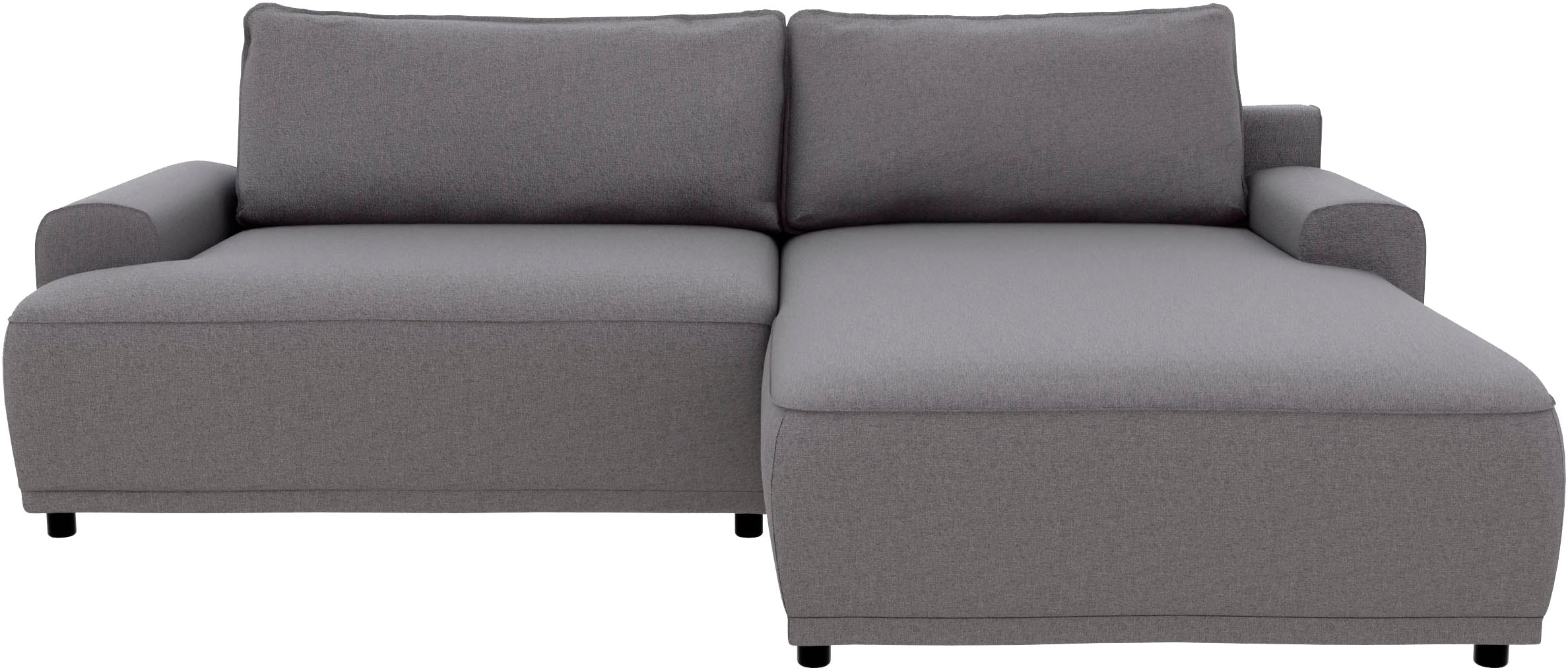 TRENDMANUFAKTUR Canapé d'angle »Fordon, Schlafsofa mit Bettkasten, Couch in L-Form, Breite 250 cm« en structure LUMOS, effet 3D, anthracite, méridienne droite