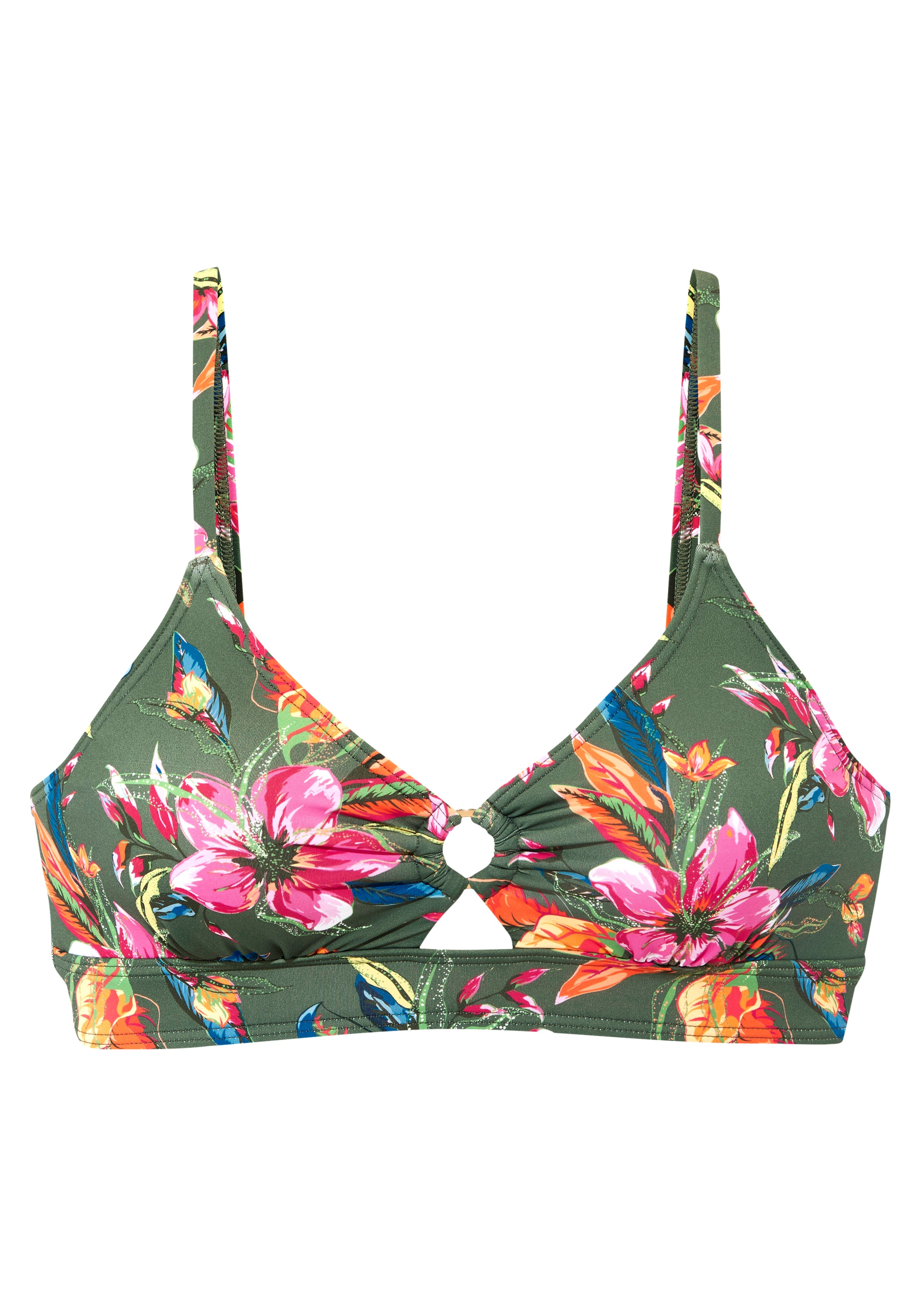 LASCANA Top bikini triangle »Malia« mit tropischem Print