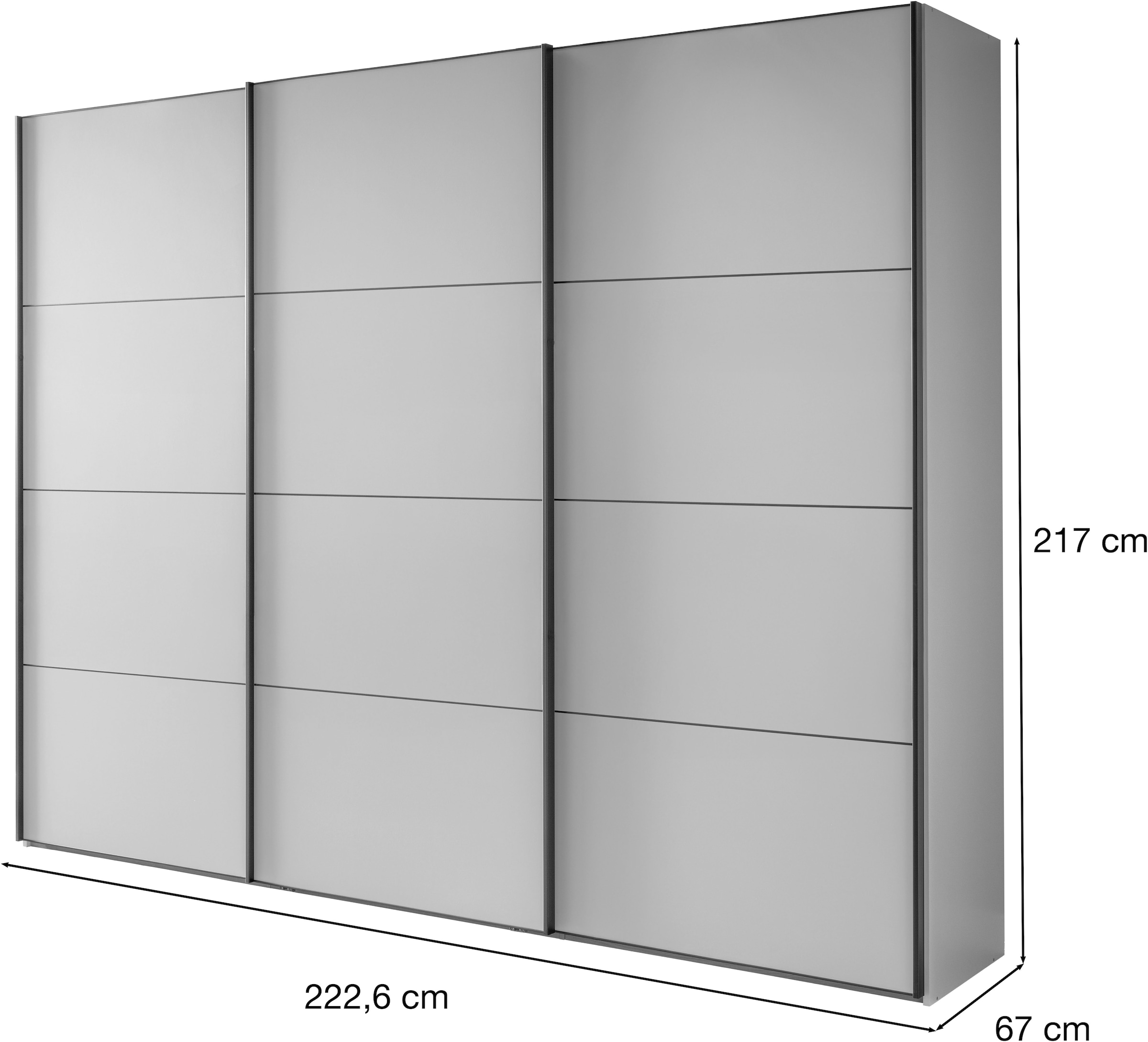 WIEMANN Armoire à portes coulissantes »Phoenix, Made in Germany, modernes Design, Highlight, Blickfang« Viele Farbkombinationen, in 4 Breiten und in 2 Höhen erhältlich,  maximaler Staurraum, inkl.Einlegeböden, Wäscheböden u. Dämpfer