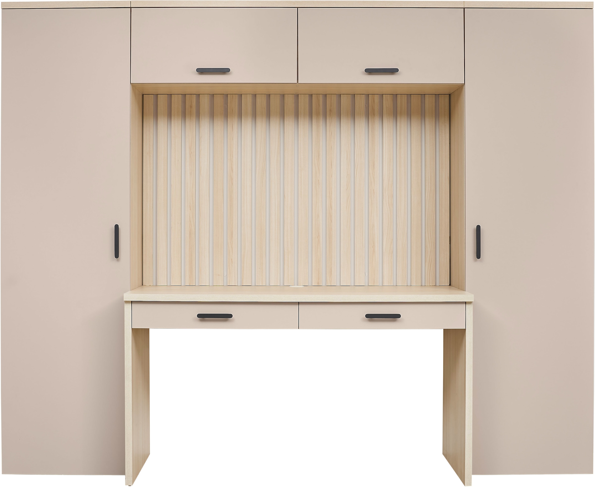 BEGA OFFICE Ensemble de meubles de bureau »Aragon Bürokombination B/H/T 250x200x60 cm« ensemble de bureau 4 pièces, revêtement mélaminé, poignées en métal