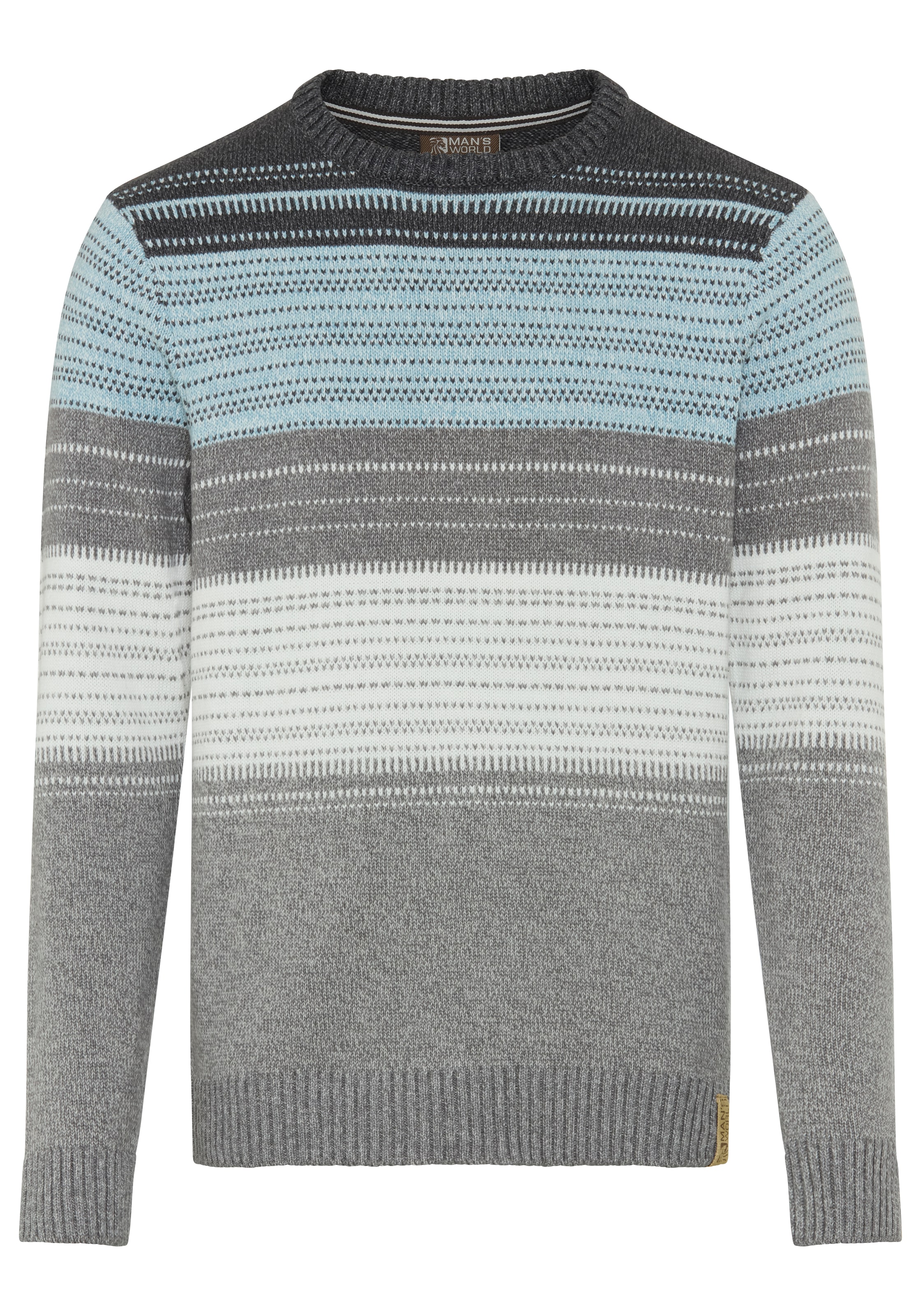 Man's World Streifenpullover »Neue Kollektion! Jaquardmuster & melierter Optik« Langarm, aus Baumwolle
