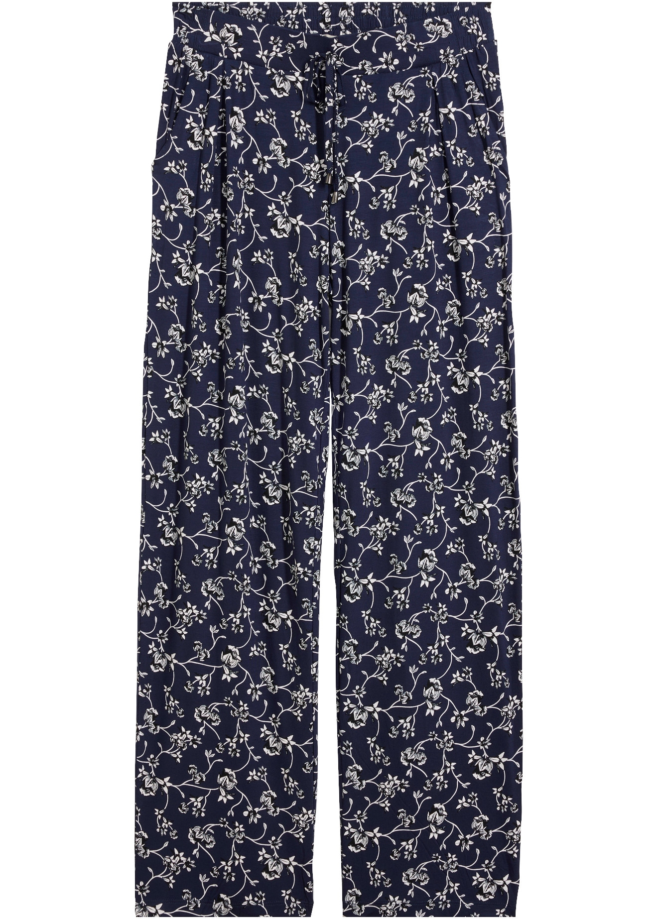 bonprix Palazzohose  aus Viskose und Elasthan, mit Bequembund, lange, fliessende Form