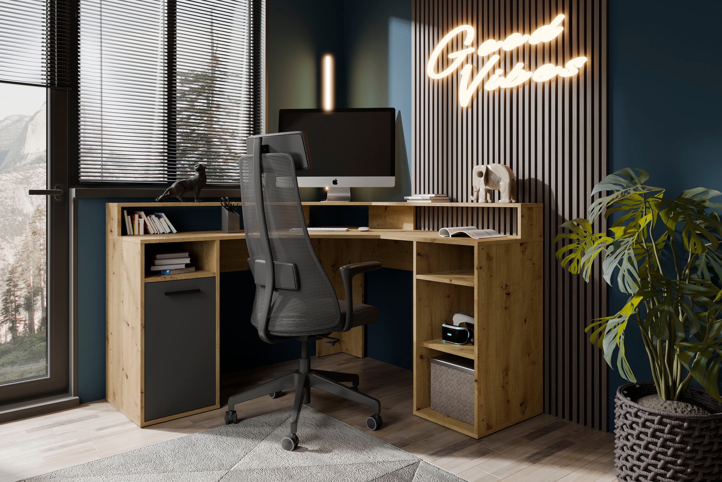 byLIVING Table de gaming »Fox« Breite 139 cm, moderner Eck-Schreibtisch