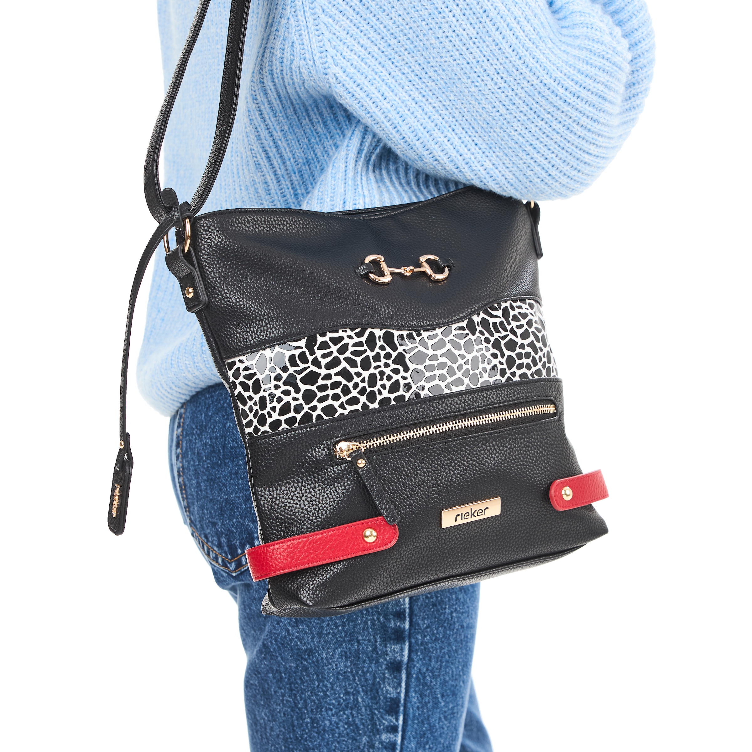 Rieker Sac à bandoulière Sac d'épaule avec sangle réglable, accents à la mode