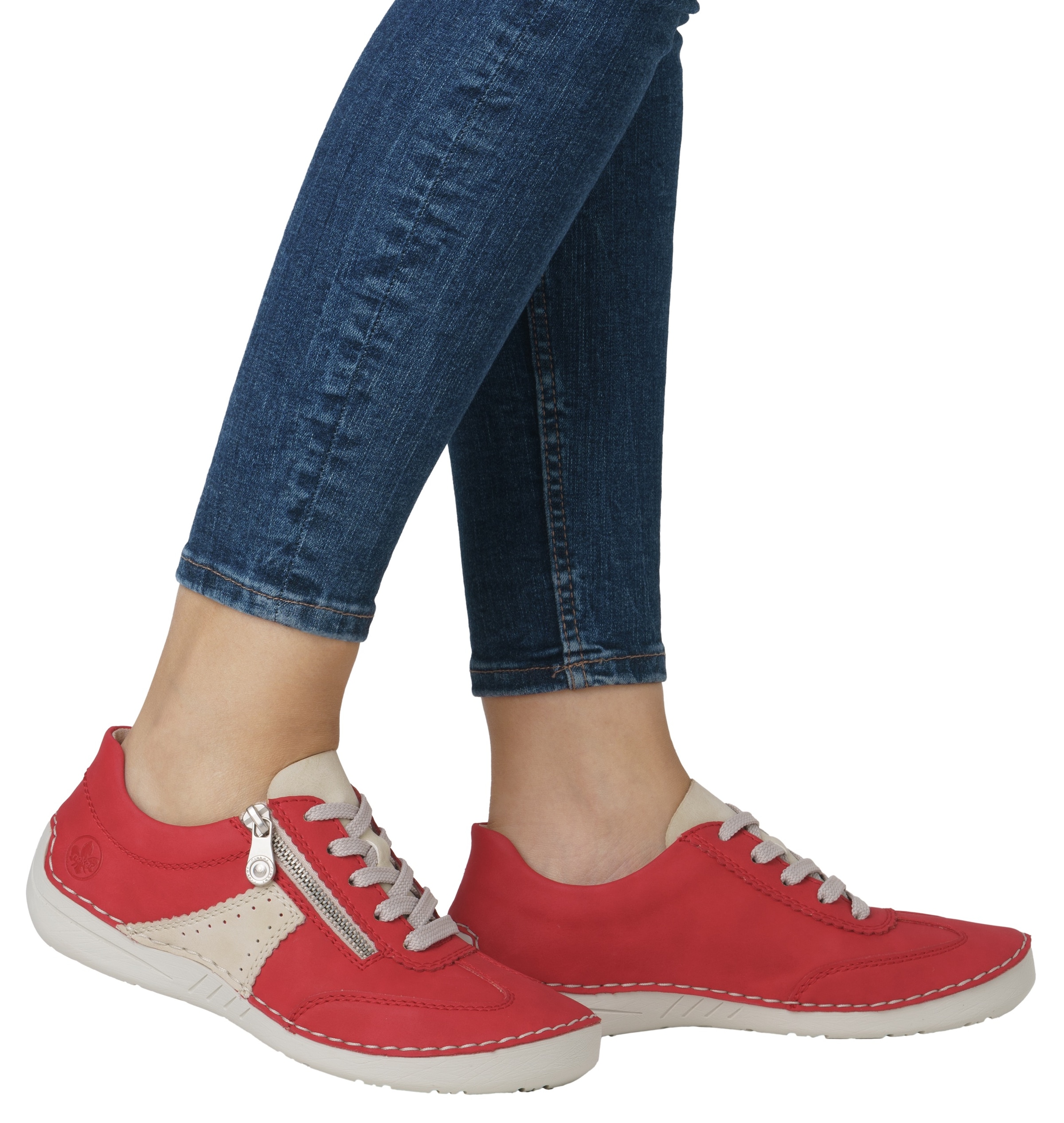 Rieker Sneaker  , Halbschuh, Freizeitschuh, Schnürschuh mit Reissverschluss