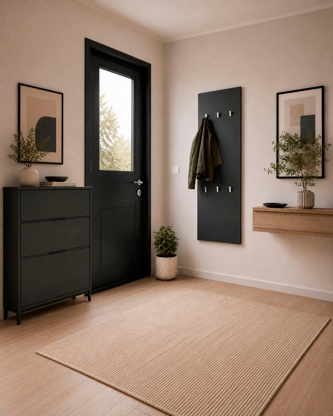 borchardt Möbel Garderobenpaneel »Vaasa, 123x45cm mit Metallhaken« Garderobe hängend, 6 Haken, Wandgarderobe