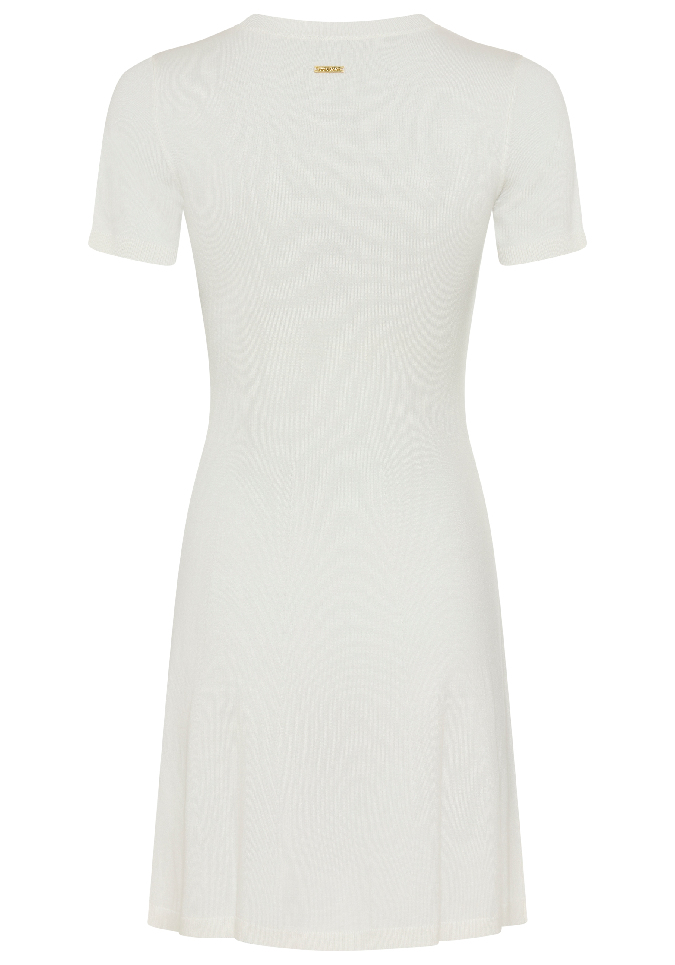 Bruno Banani Strickkleid Faketaschen goldfarbene Zierknöpfen, figurbetonte Passform, moderner Look