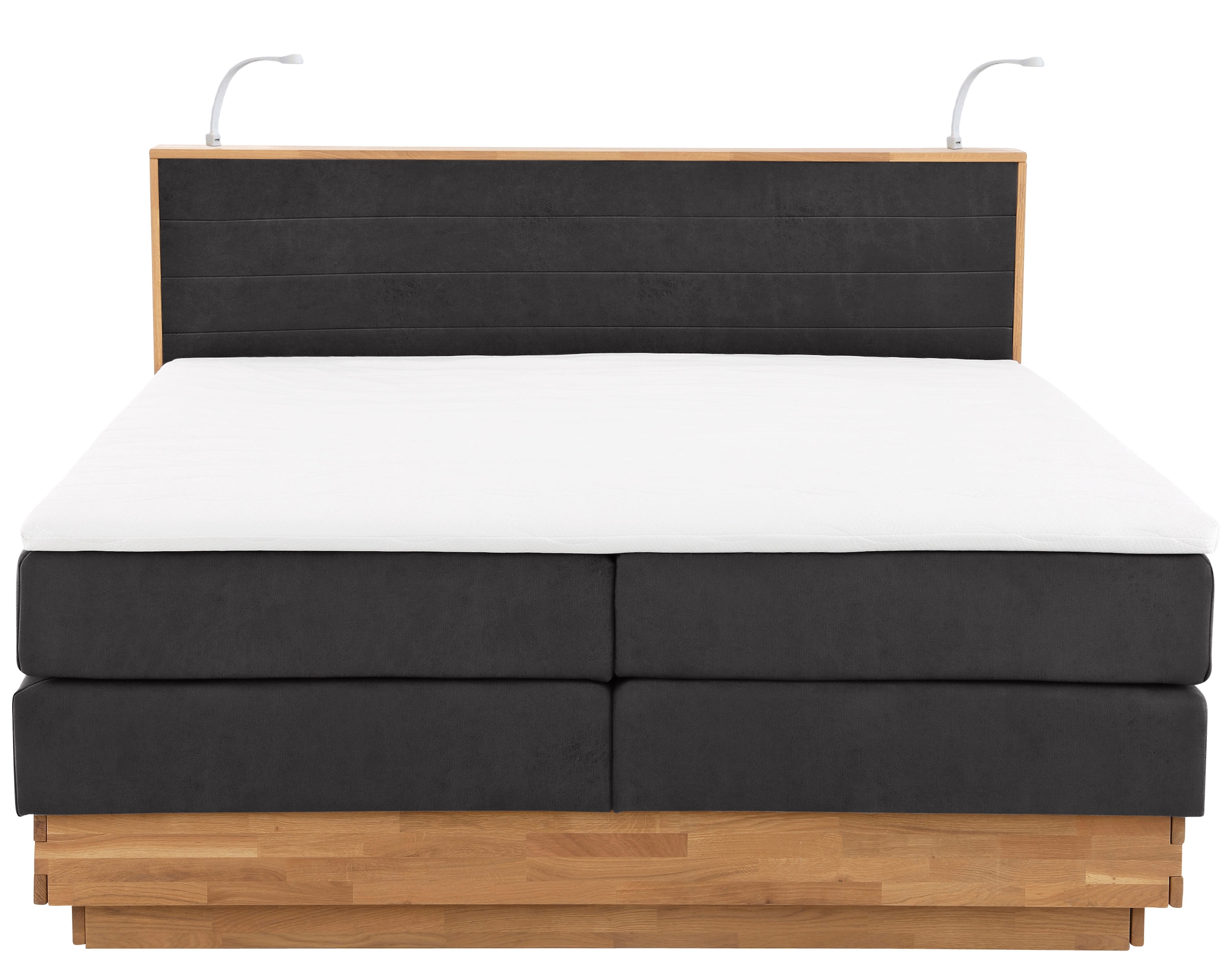 Home affaire Boxspringbett »Cavan« Eiche, inkl. Bettkasten & Topper, verschiedene Härtegrade (auch H4)