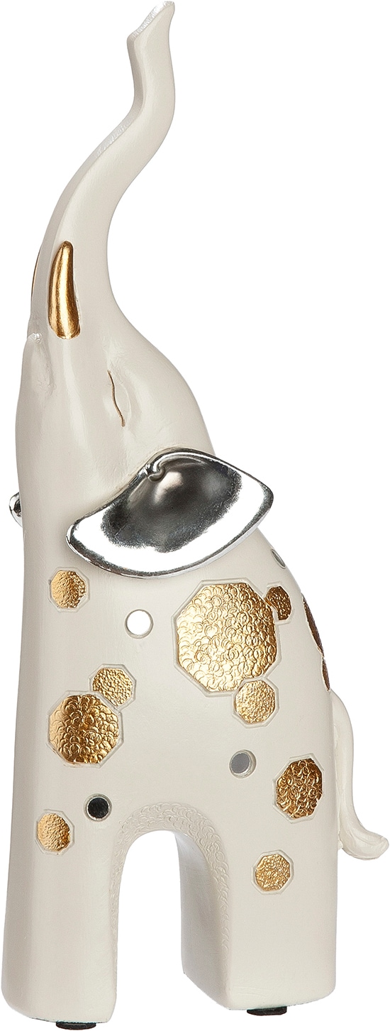 GILDE Skulptur »2tlg. Set Figur Elefant Midas weiss« Tierfigur Glückssymbol Dekoelefant elegantes Design Ethno-Stil