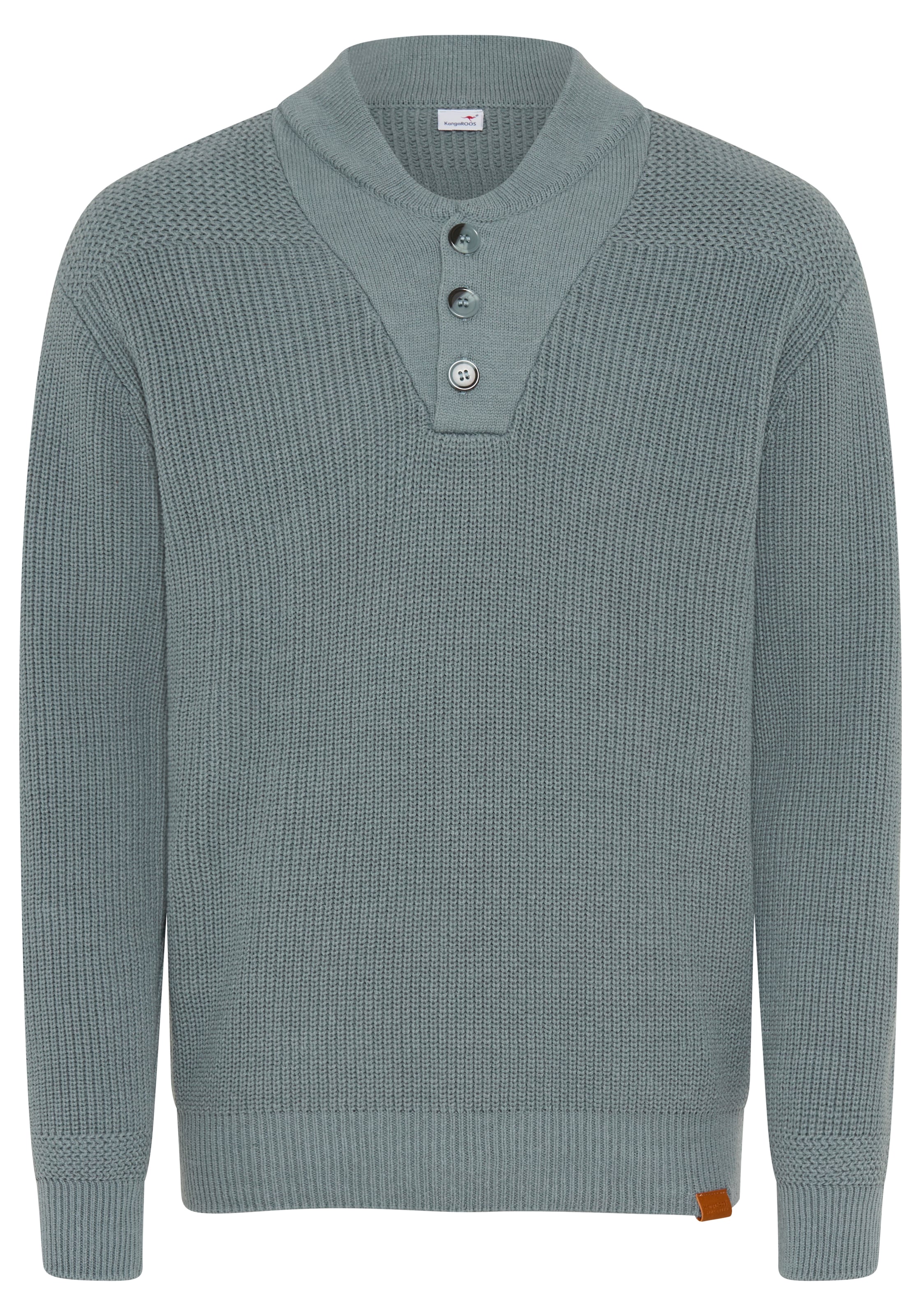 KangaROOS Pull en tricot avec col montant, coupe regular fit, en coton, manches longues