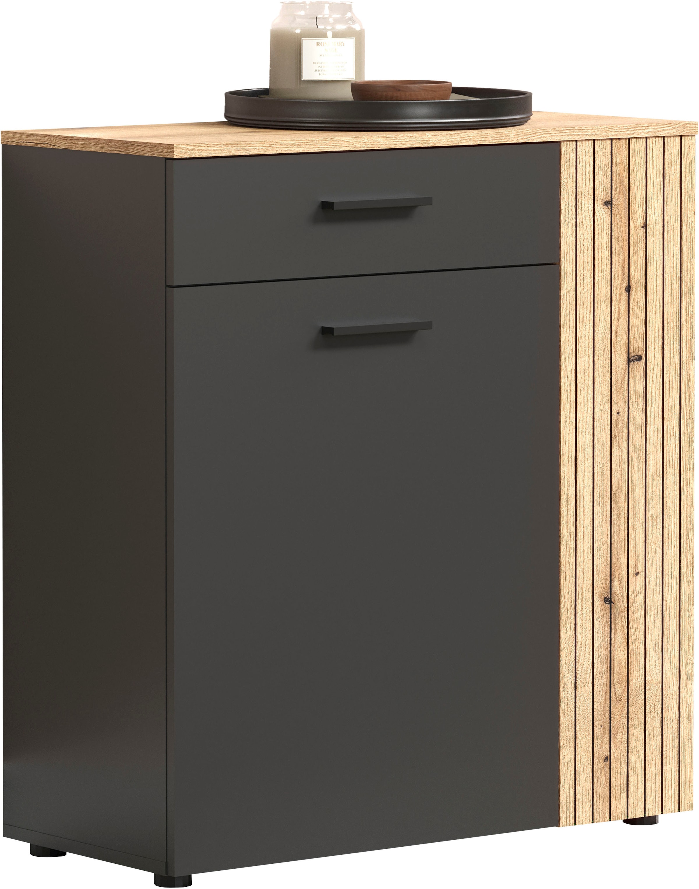Home affaire Armoire à chaussures »Estepona« 1 cuis tlg. Commode à chaussures avec 2 portes et tiroir – (L/P/H) 80/36/88 cm