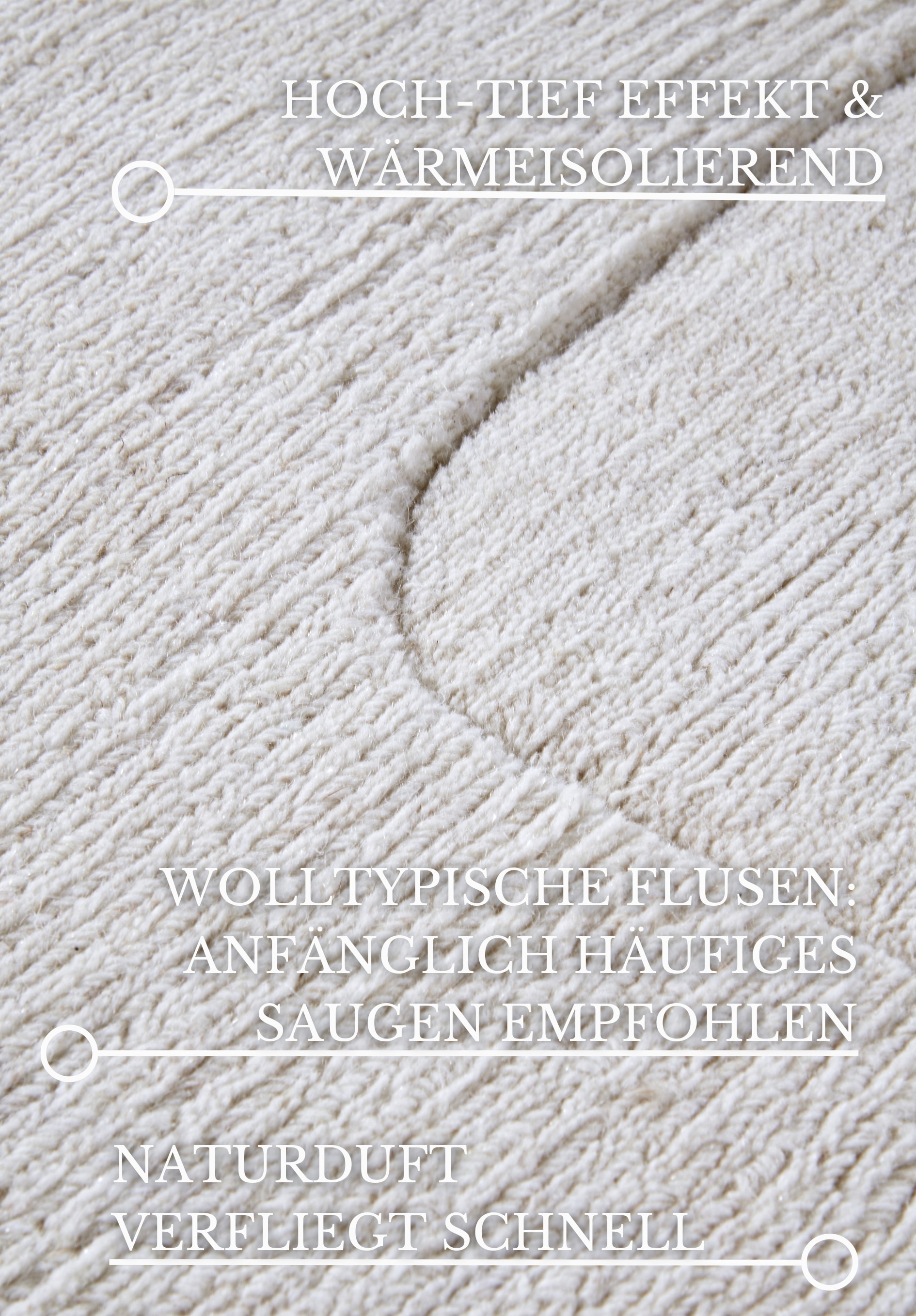 Villeroy & Boch Tapis en laine »Charlotte« Rectangulaire 10 mm Höhe Läufer, Handgewebt, Wolle, Natur, Läufer, Wohnzimmer, Geometrie