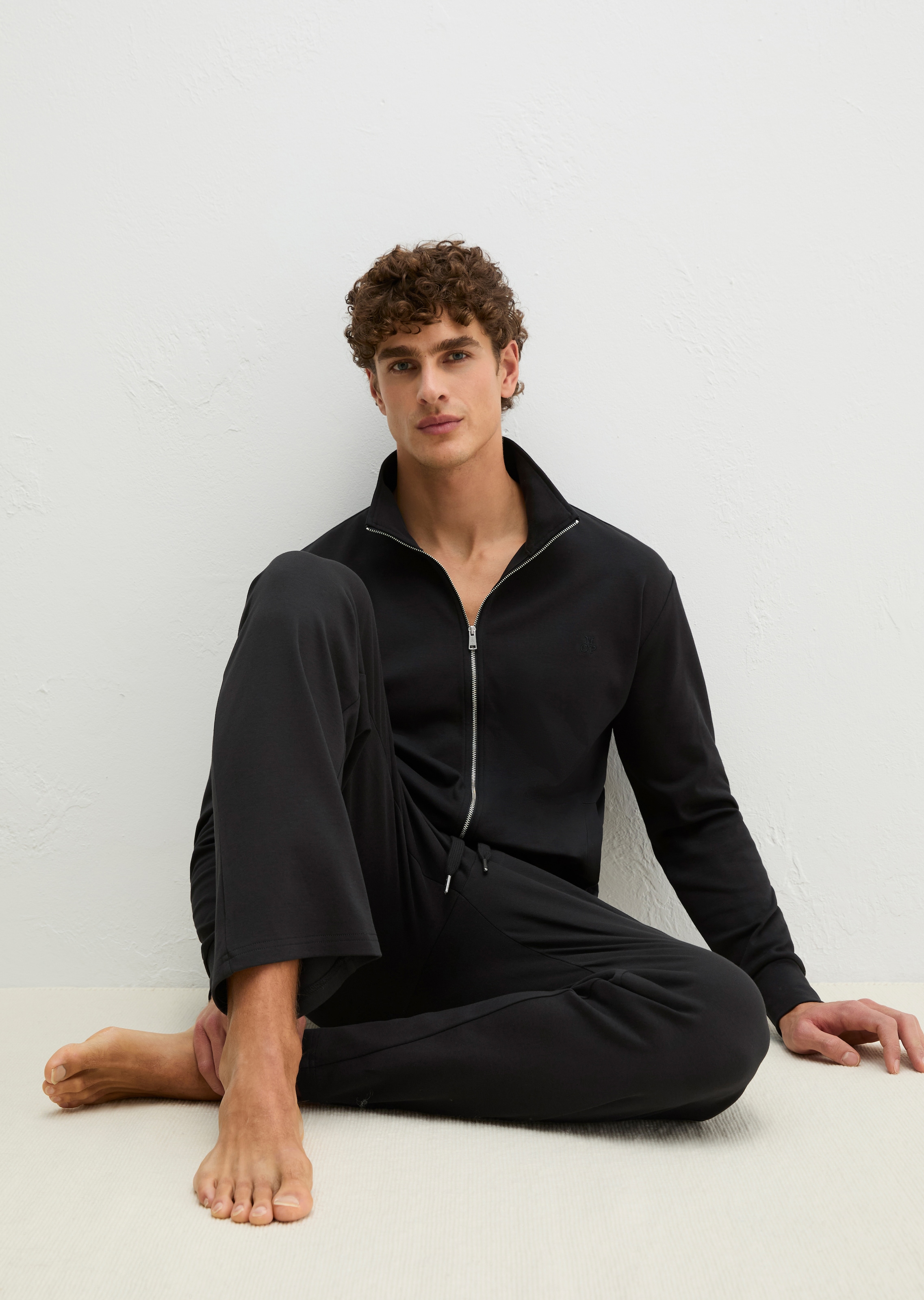 Marc O'Polo Sweatjacke »Mix N Match Interlock« mit kleinem Stehkragen, Reissverschluss und langen Ärmeln
