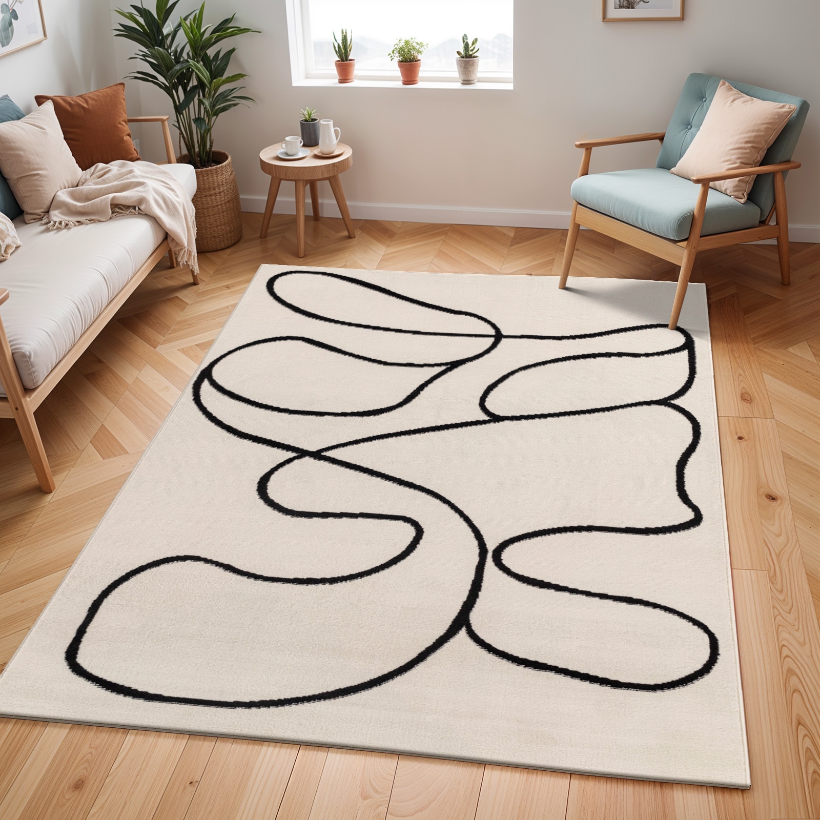 Livabliss Tapis »KANO« Rectangulaire 11 mm Höhe Skandinavischer Teppich, Kurzflor Boho-Wohnzimmerteppich, Läufer