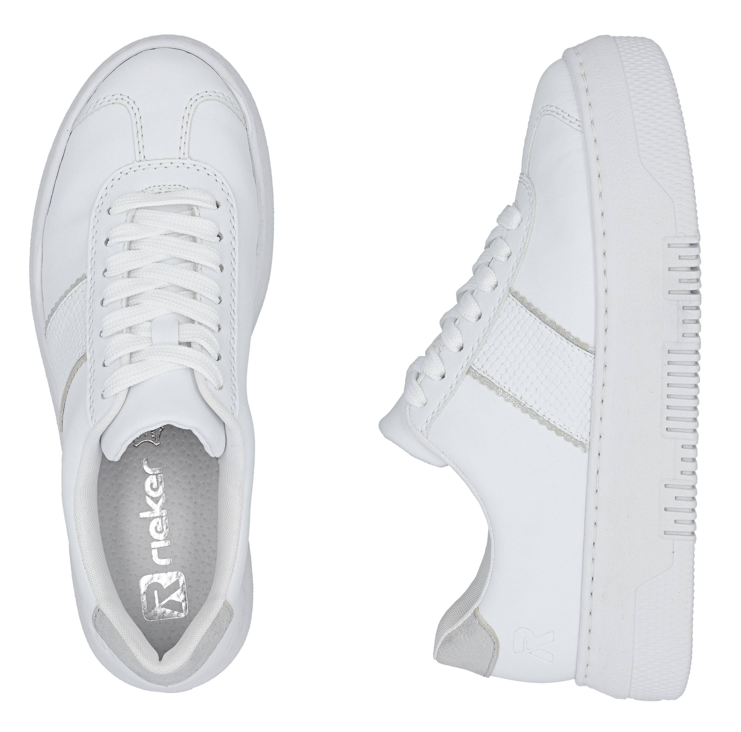 Rieker Baskets à plateforme  , Schnürschuh, Halbschuh, Freizeitschuh mit gepolstertem Schaftrand