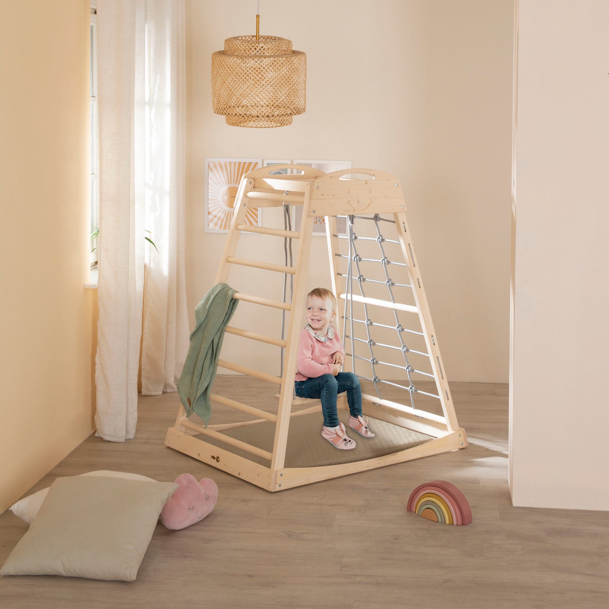 roba® Klettergerüst »Montessori Indoor Spielturm« Belastbar bis 70 kg