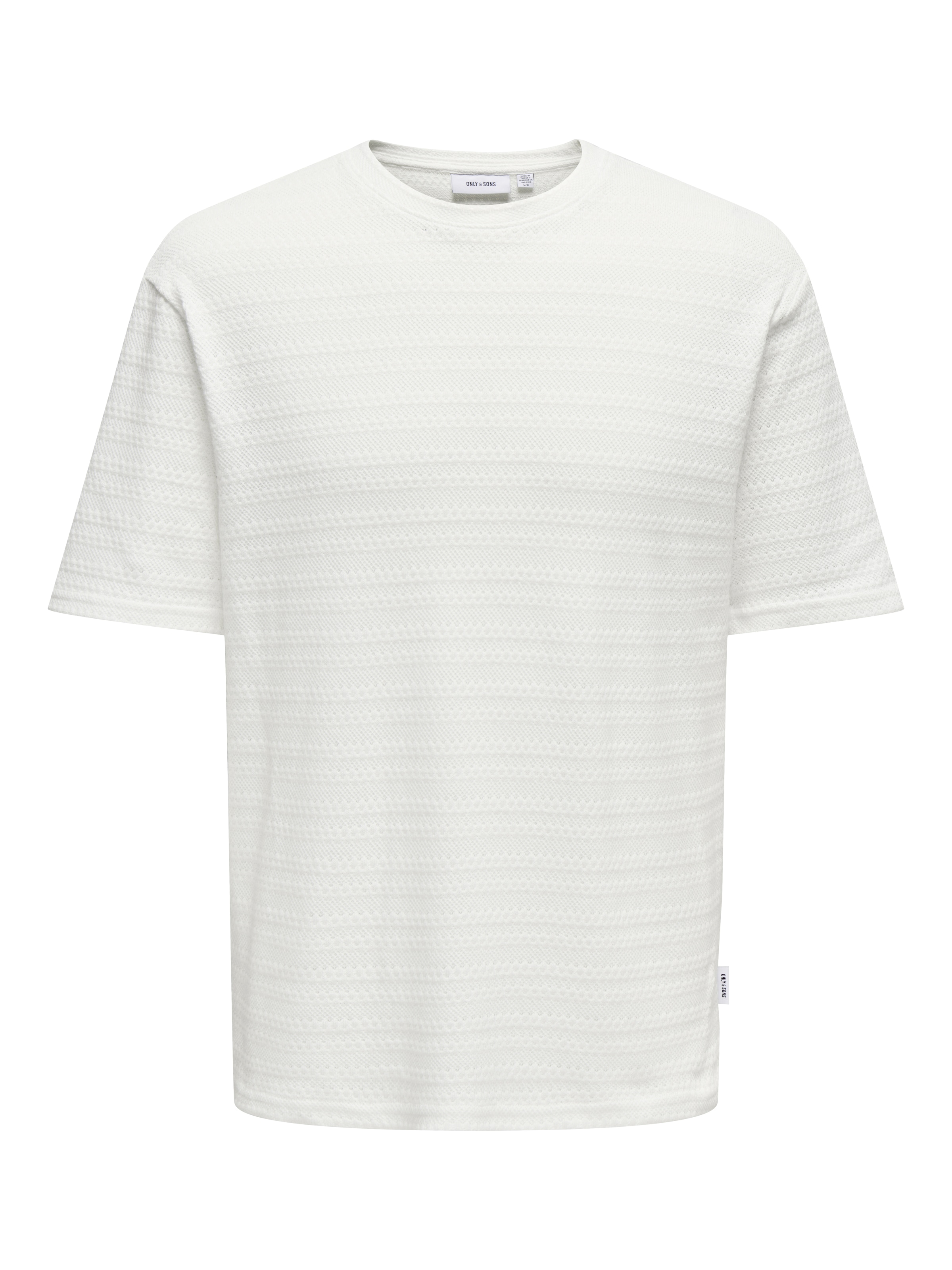 ONLY & SONS Pull à col rond »ONSGIVO REG 12 SS CREW KNIT NOOS« Coton, manches courtes, coupe normale