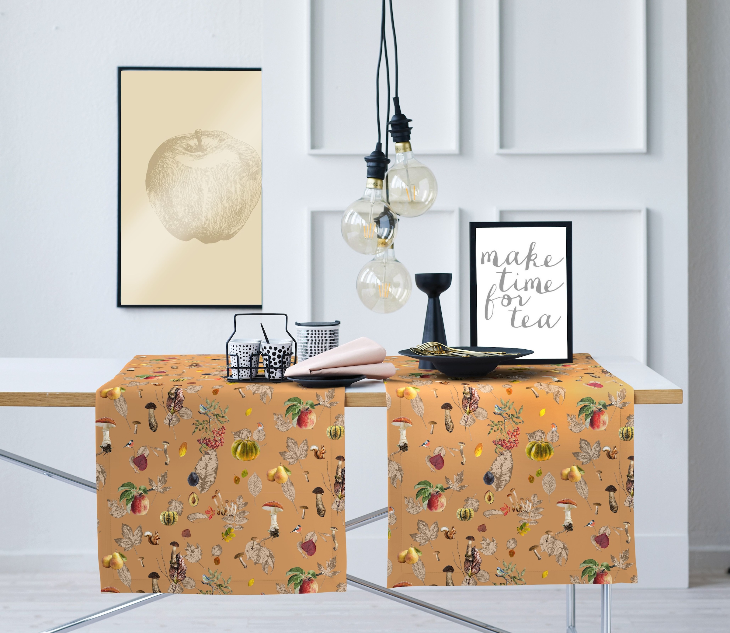 APELT Chemin de table »3405, 1 Stück, Herbst- und Naturmotiv, harmonisches Allover-Muster« herbstlich, Natürliche Fraben