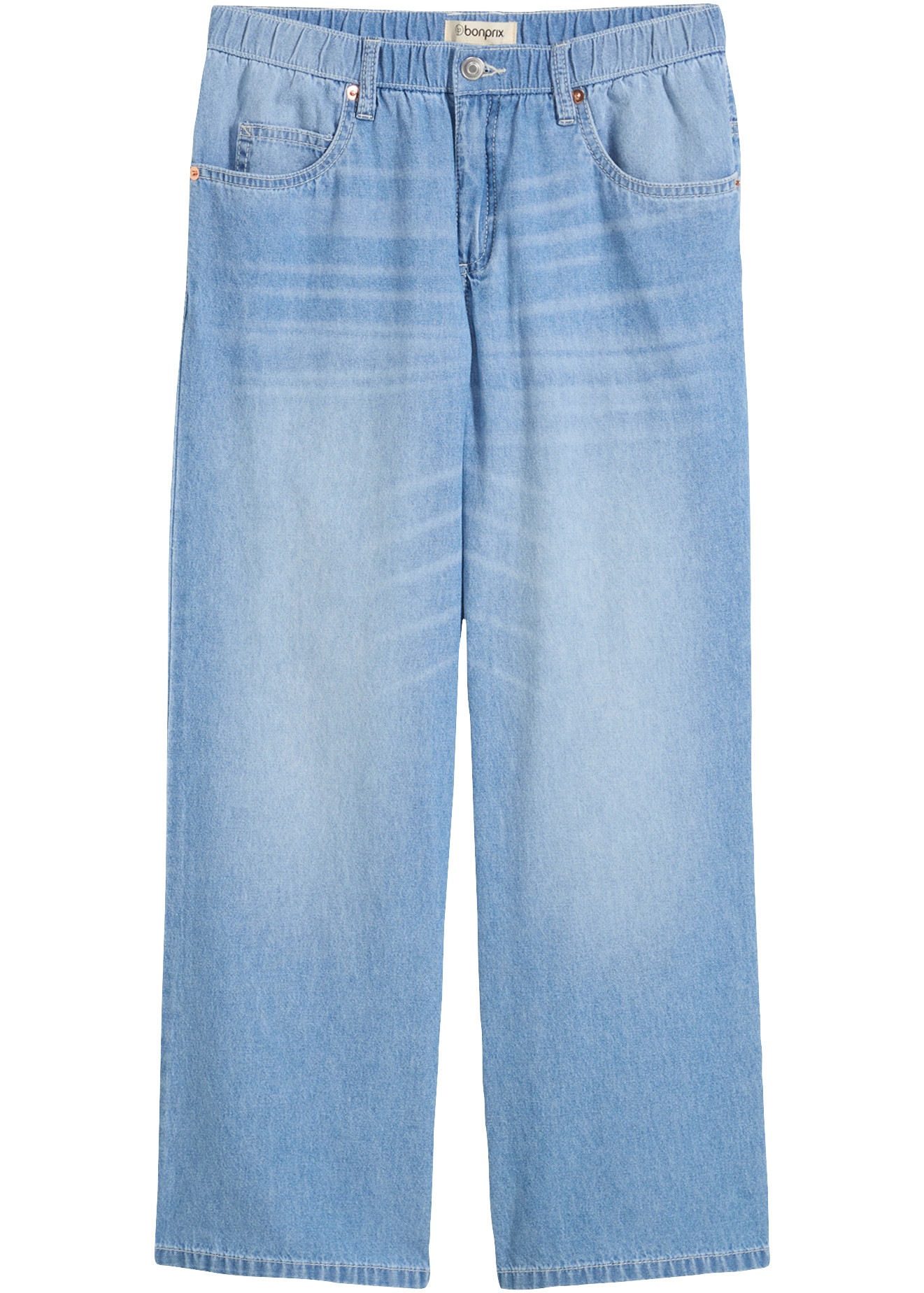 bonprix Straight-Jeans gerader Schnitt, Mid Waist, Cropped-Länge, Regular Fit