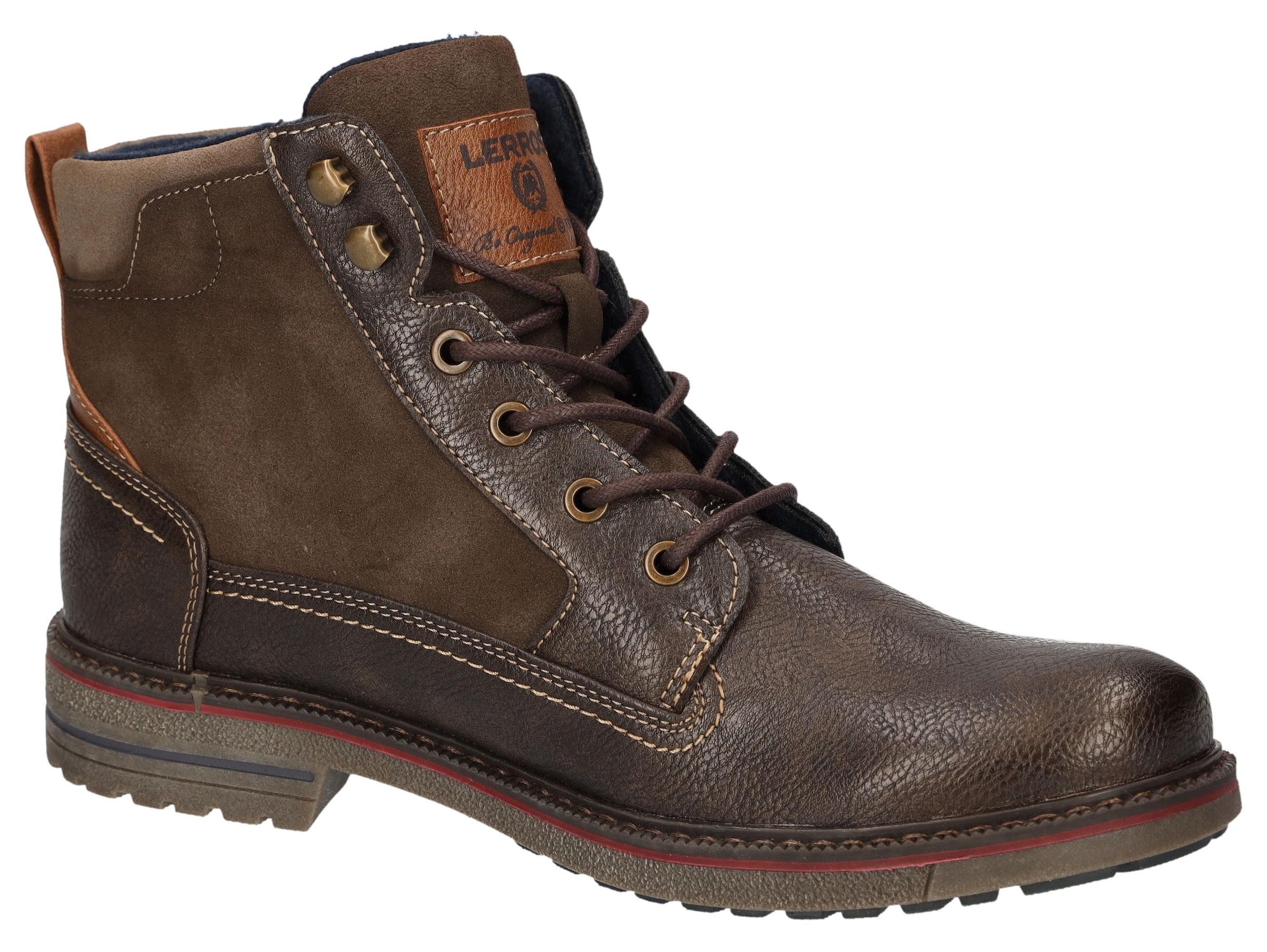 LERROS Bottines à lacets  bottines à lacets, avec fermeture éclair latérale