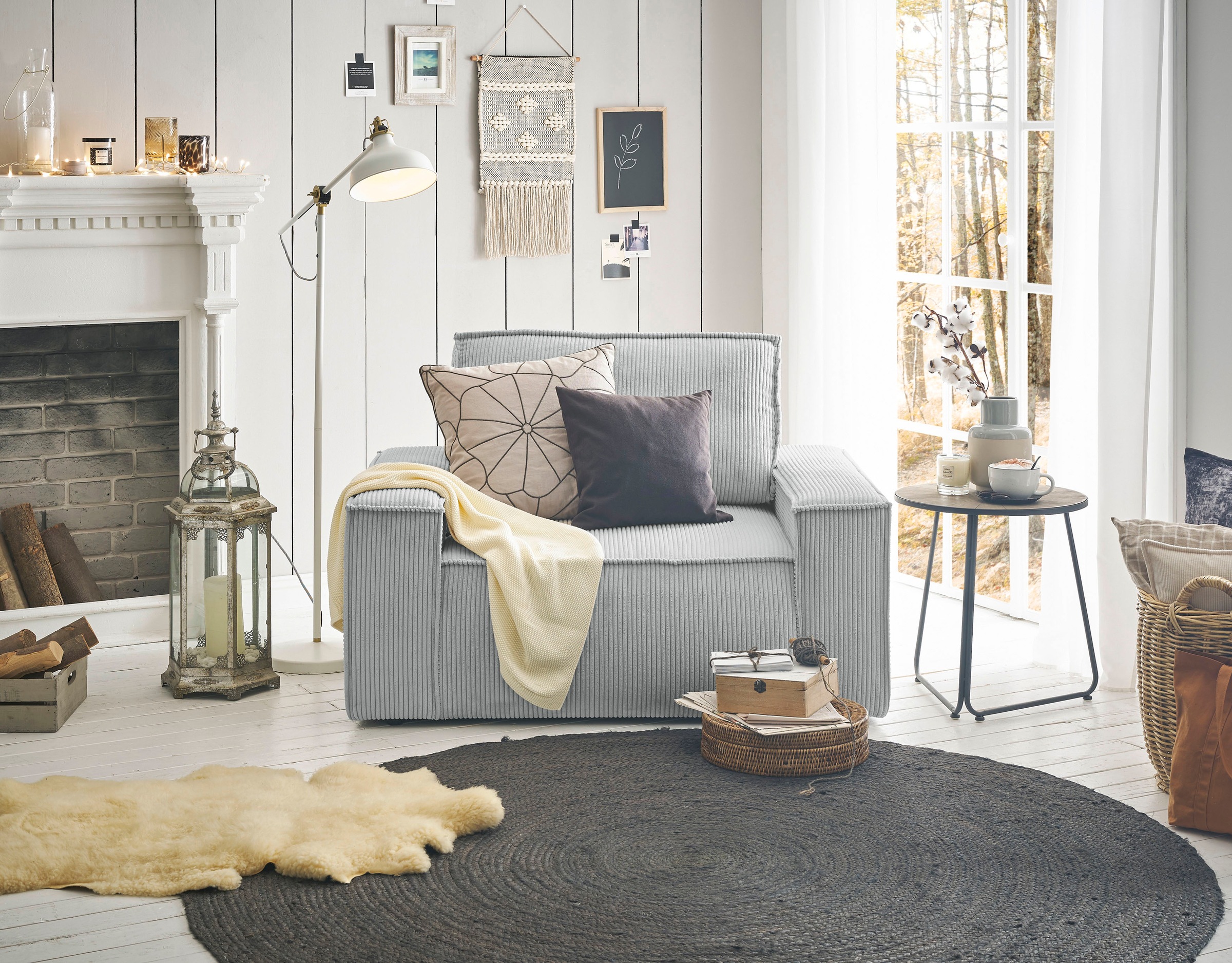 Home affaire Fauteuil »SHERWOOD, Love-Seat in 3 Stoffarten verfügbar« passend zur Polster-Serie SHERWOOD