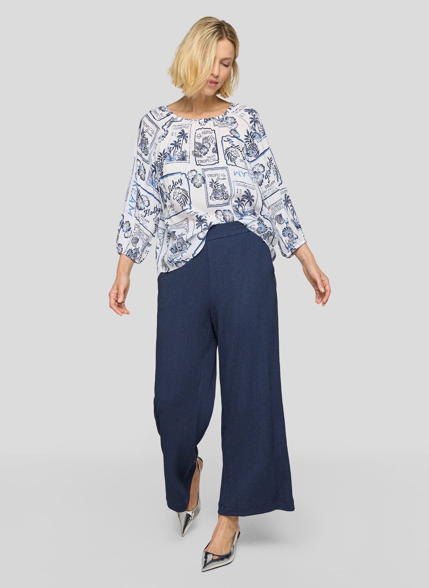 Rabe Schlupfbluse 3/4-Arm mit Allover-Druck