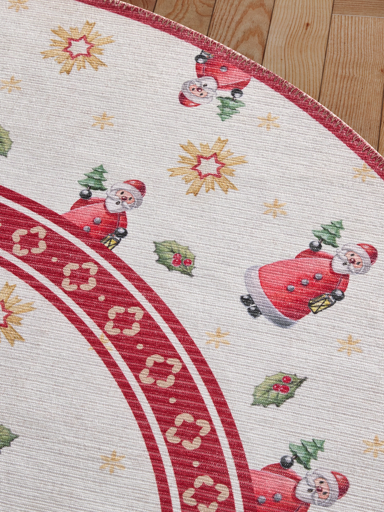 Villeroy & Boch Teppich »Toy's Delight Limited Edition Santa Claus« rund 3 mm Höhe Limited Edition, Weihnachten, Wohnzimmer, Baumrock, Waschbar, Rund