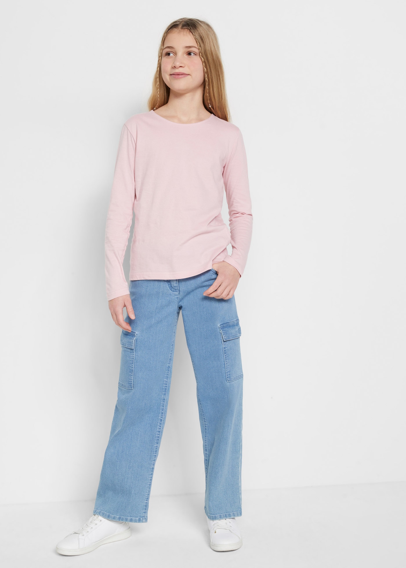 bonprix Jeans cargo »Weite Cargo-Jeans Mid Waist«, Weite Cargo-Jeans Mid Waist
