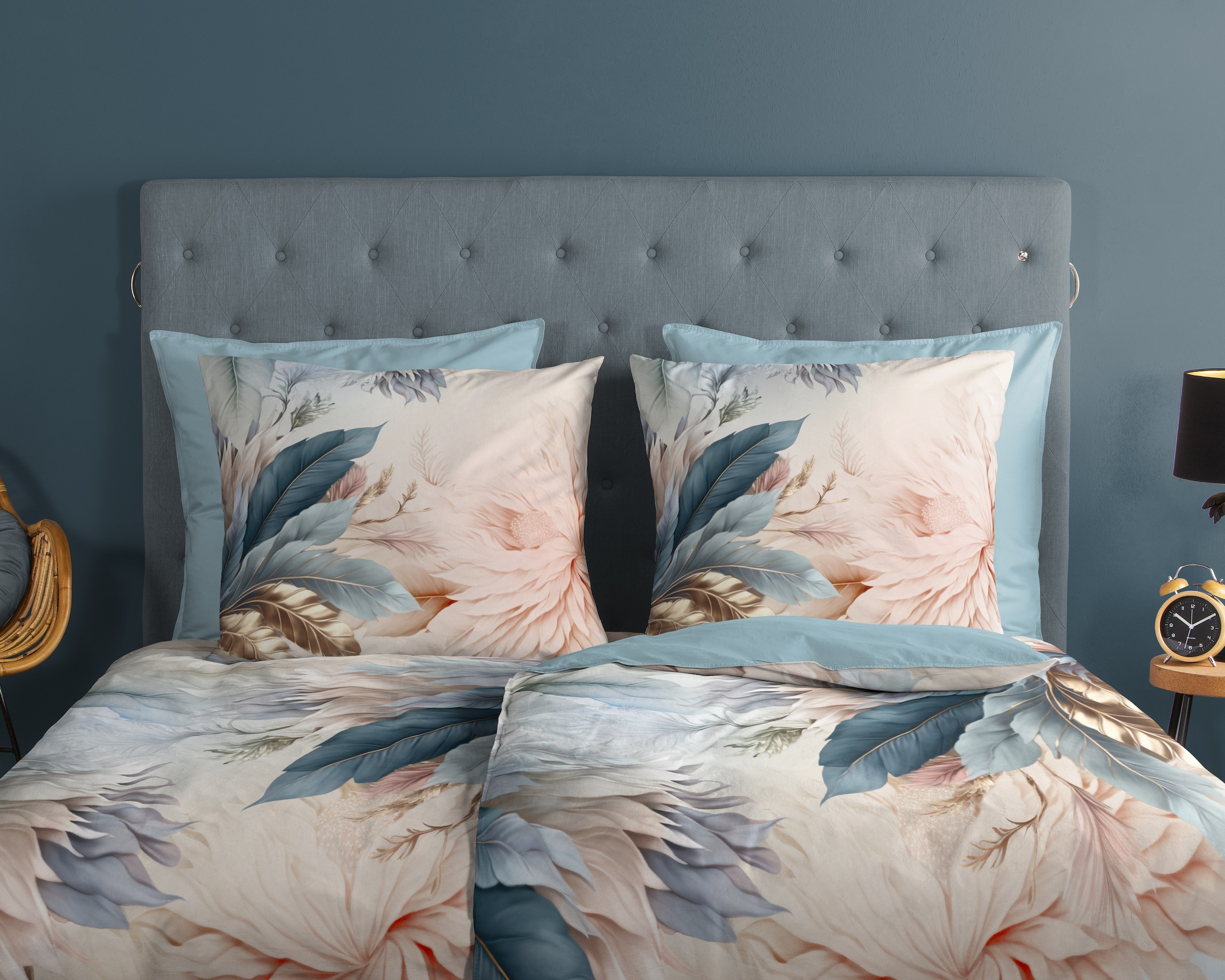 good morning Wendebettwäsche »Diore« 2 Stk. tlg. 100% Baumwolle, Renforcé, Reissverschluss, Wendeoptik, Federn