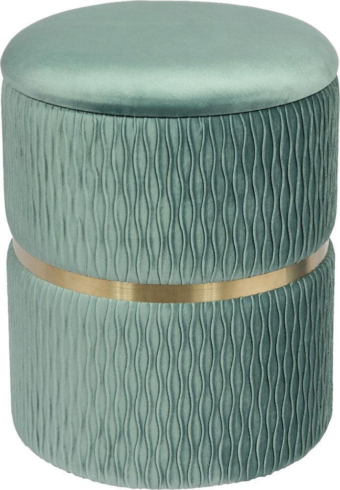 Kayoom Tabouret rembourré »Hocker Zora 425 2er-Set, Praktischer und versteckter Stauraum« Set, 2 cuis tlg. 2er-Set mit Stauraum, ineinander stapelbar, goldener Ring