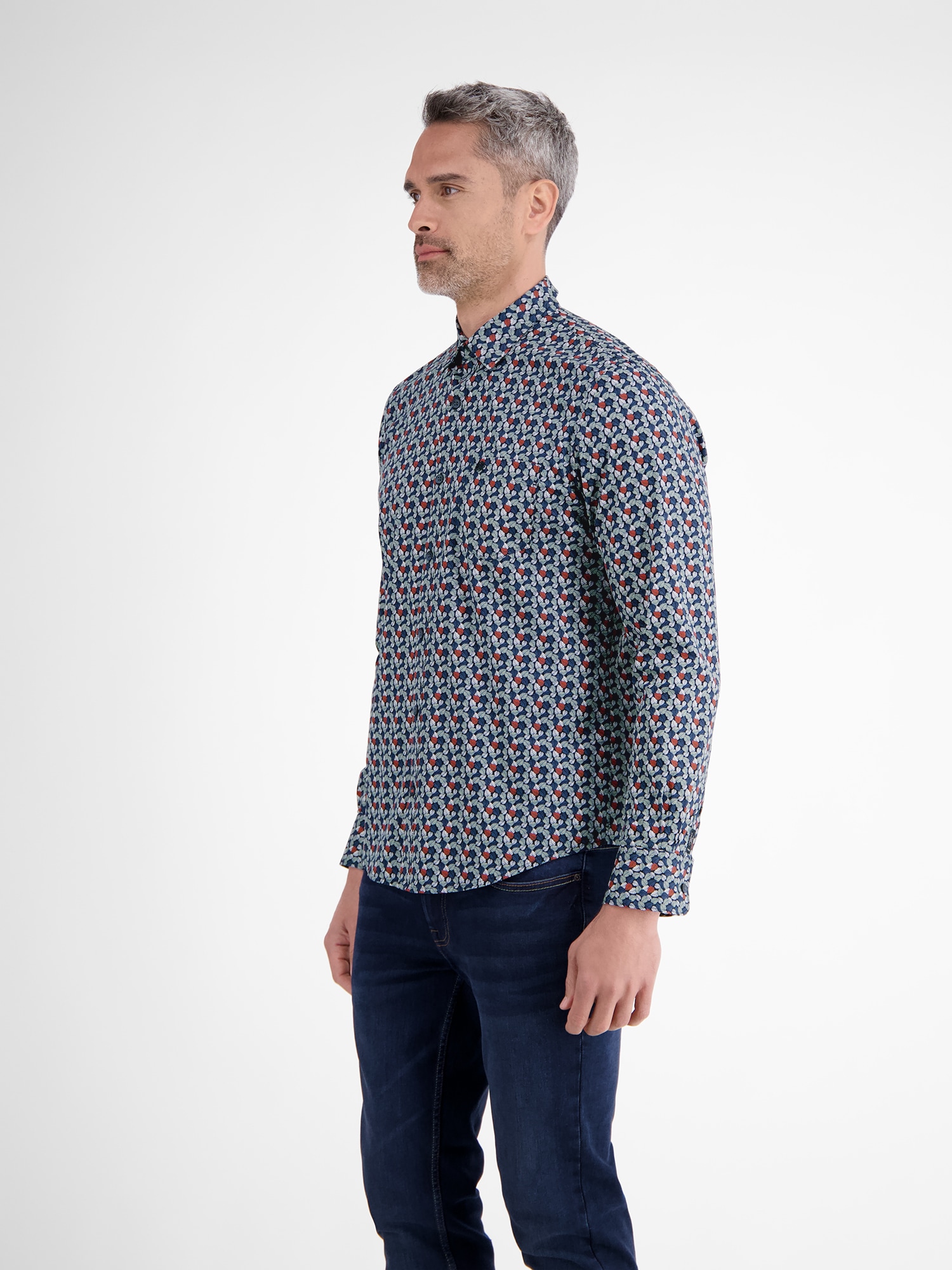 LERROS Langarmhemd »LERROS Herren Langarmhemd, modisch gemustert«