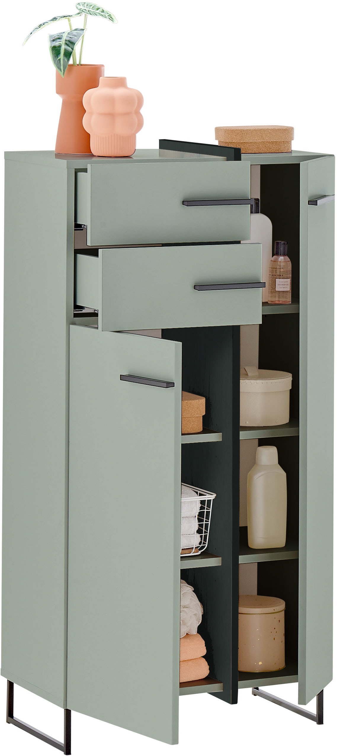 BASIC by Balculina Midischrank »Palermo, BxHxT 60x119x35 cm« 1 Stk. tlg. Breite 60cm, Softclose, Metallfüsse