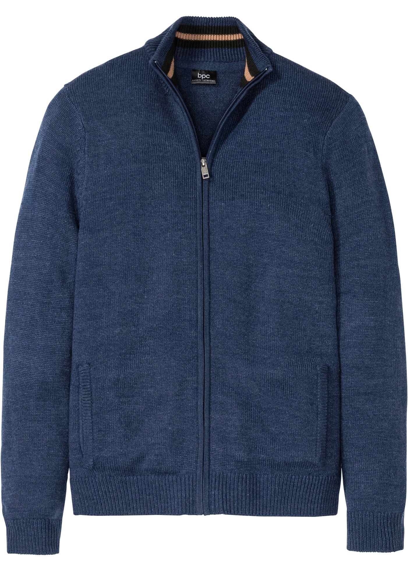 bonprix Veste en tricot »Feinstrickjacke« mit Stehkragen, Reissverschluss, Eingrifftaschen, Regular Fit