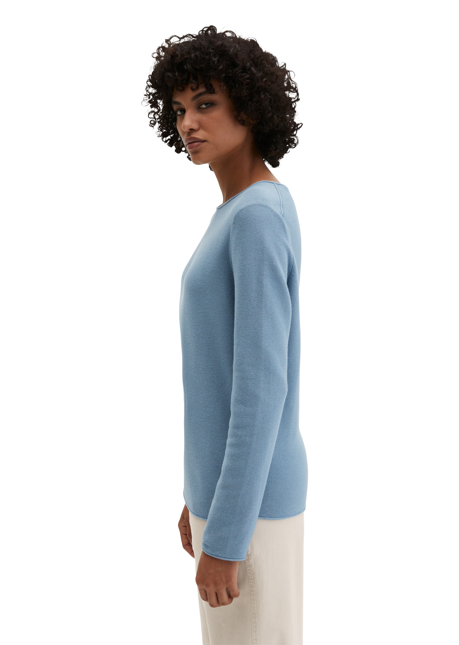 Marc O'Polo Strickpullover slim fit aus softem Organic Cotton, mit Rollkanten