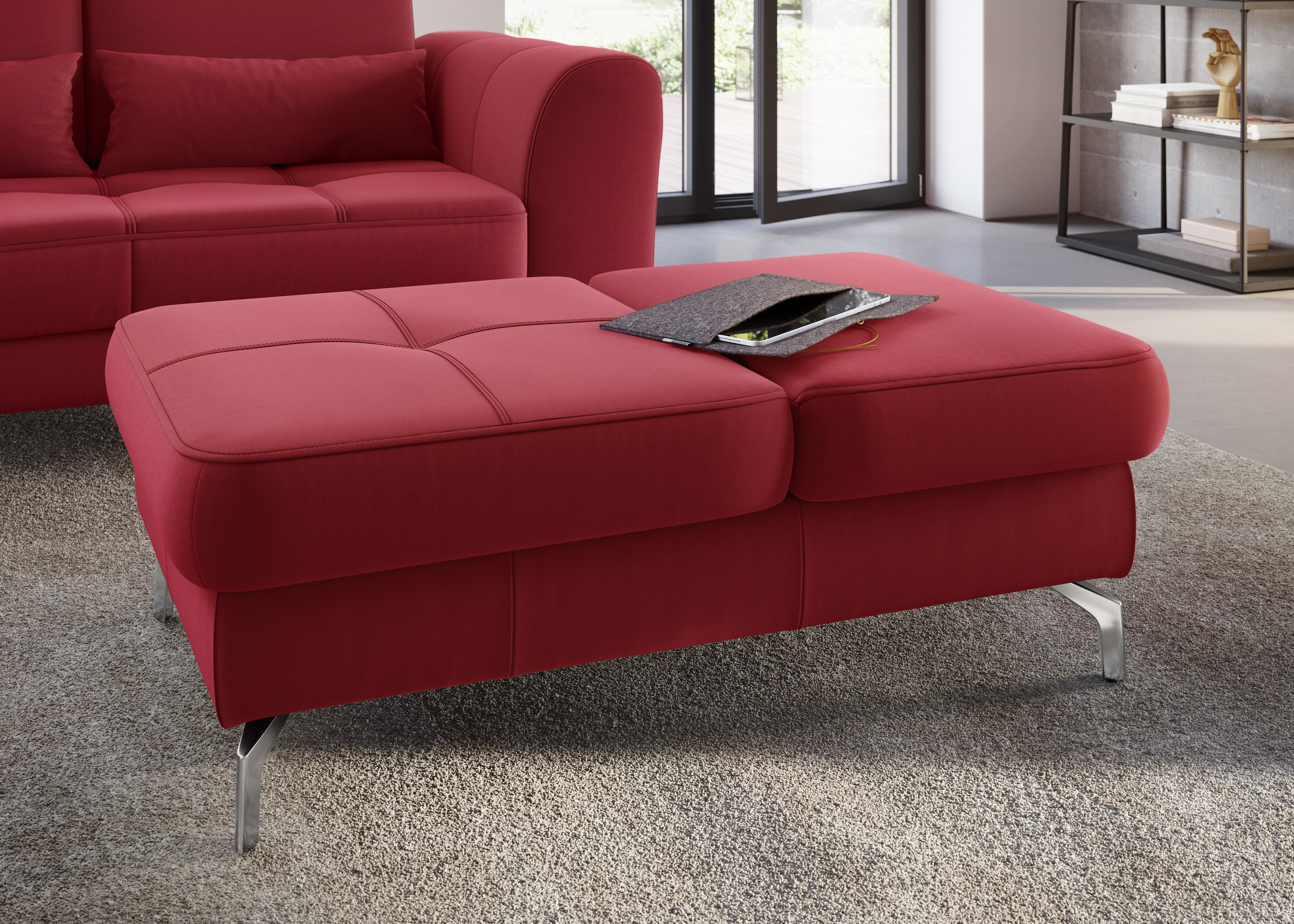 sit&more Hocker »Bendigo« mit Klappfunktion, Bodenfreiheit 12 cm, wahlweise in 2 Fussfarben