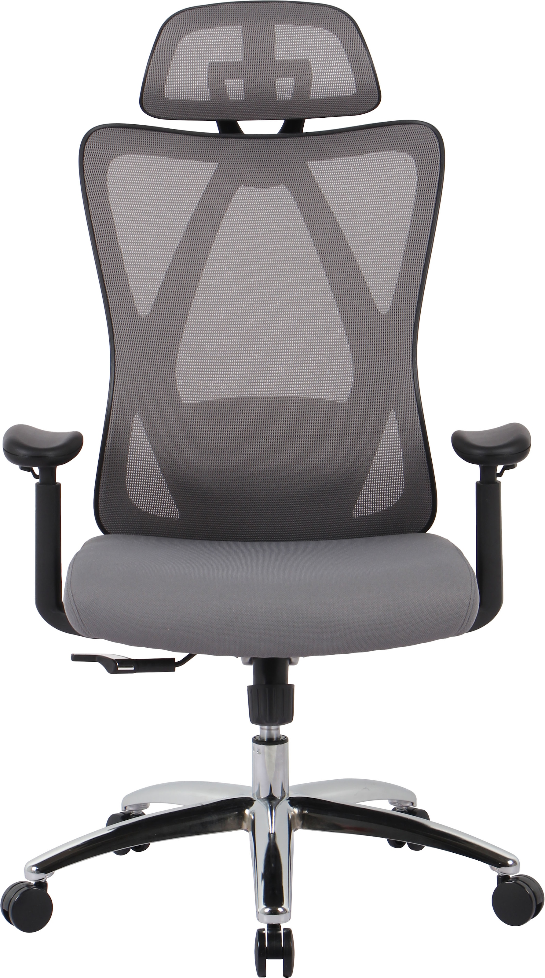 GOODproduct Chaise de bureau »ZAMIR, verstellbare Kopfstütze, Lendenwirbelstütze,« () chaise de bureau en mesh, fauteuil de direction avec fonction bascule & roulettes pour sol dur