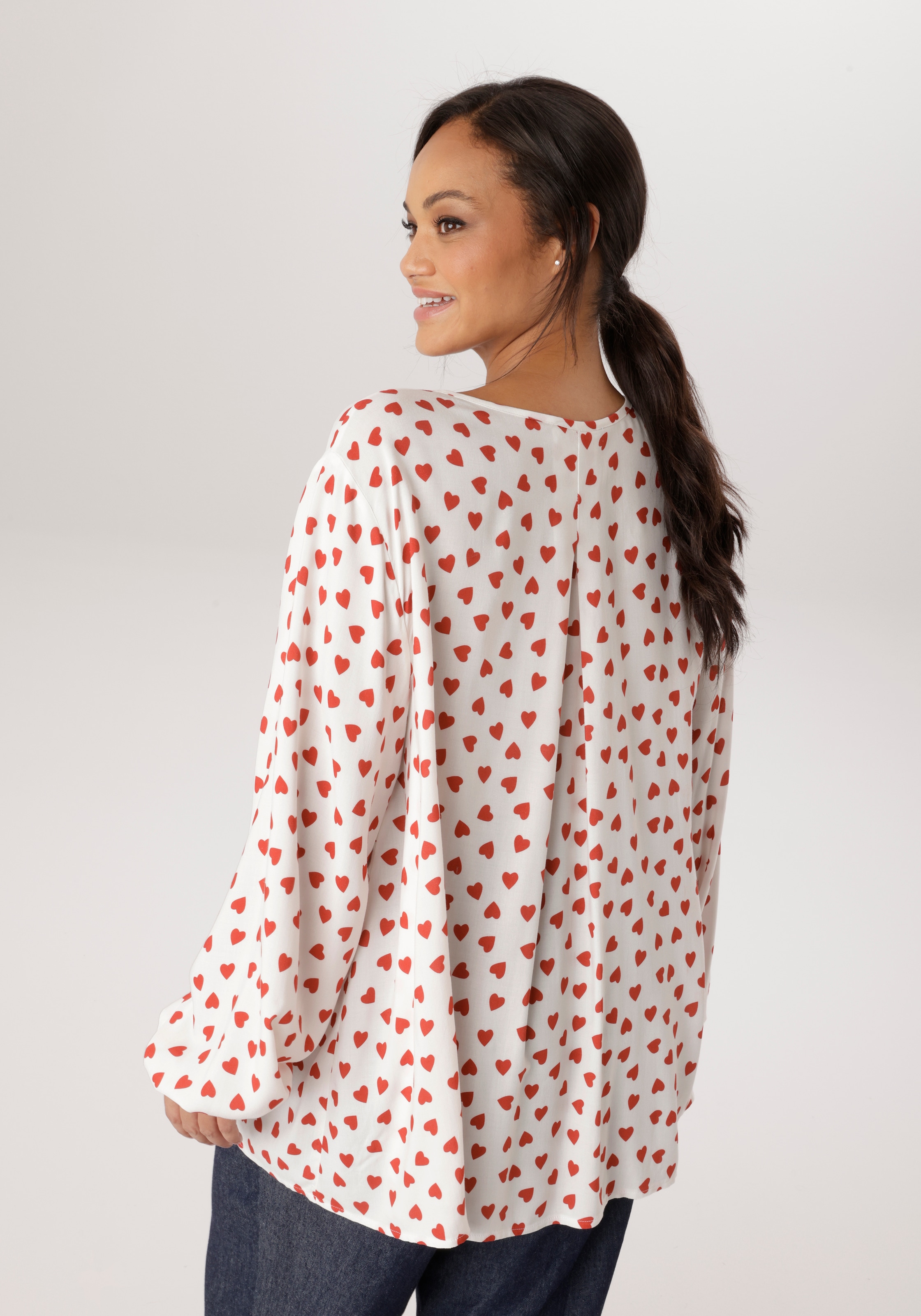 Aniston PLUS Blouse à enfiler mir Herzen bedruckt - NEUE KOLLEKTION