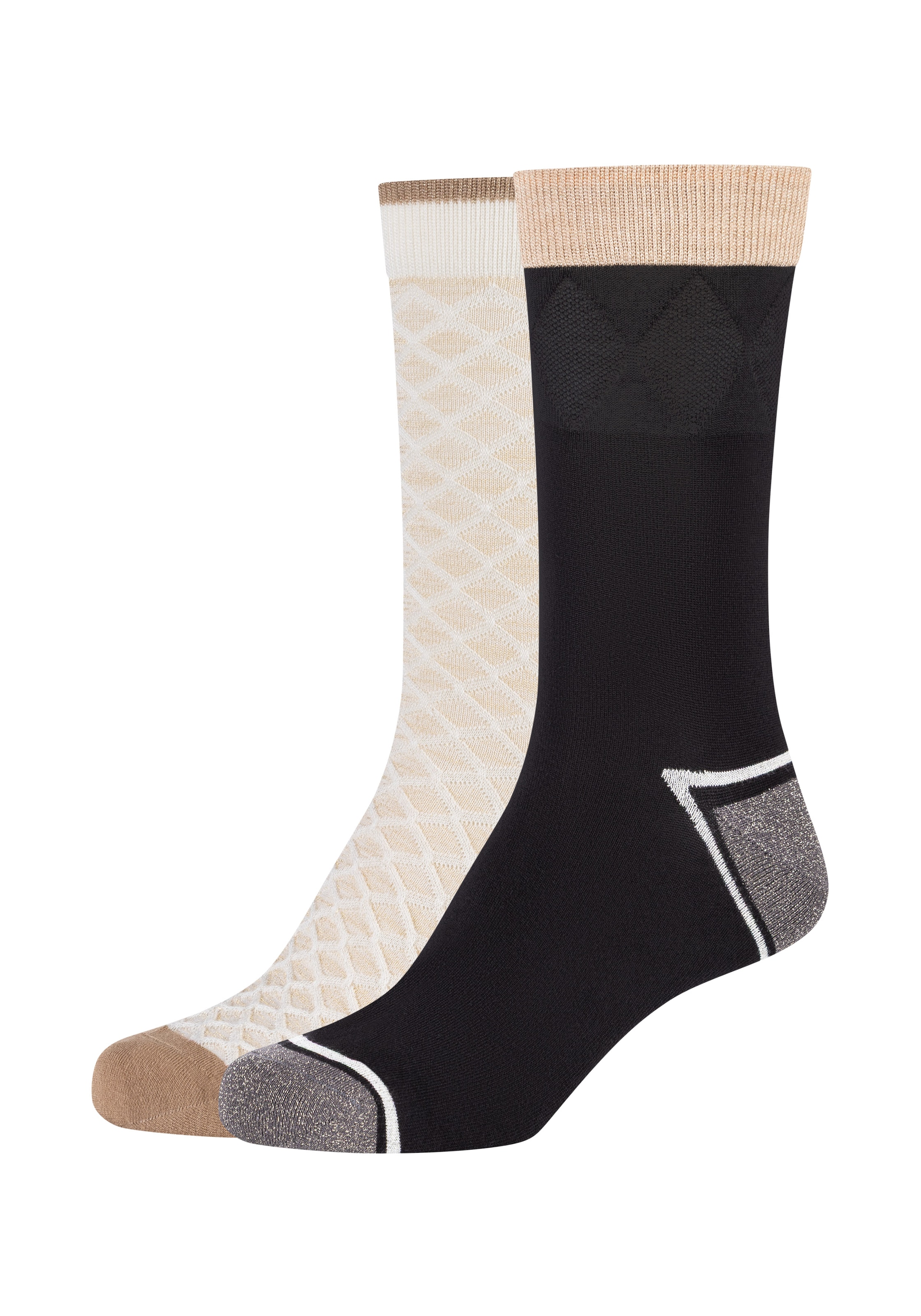 Camano Socken mit Wabenstruktur, im 4-Paar-Set