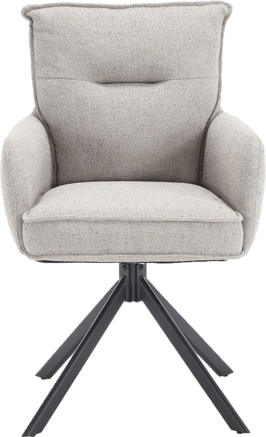 SalesFever Chaise de salle à manger »Austin - Armlehnstuhl mit hochwertiger Taschenfederkern-Polsterung« () 1 cuisEsszimmersessel: 360° Drehfunktion mit stilvollem Metallfuss